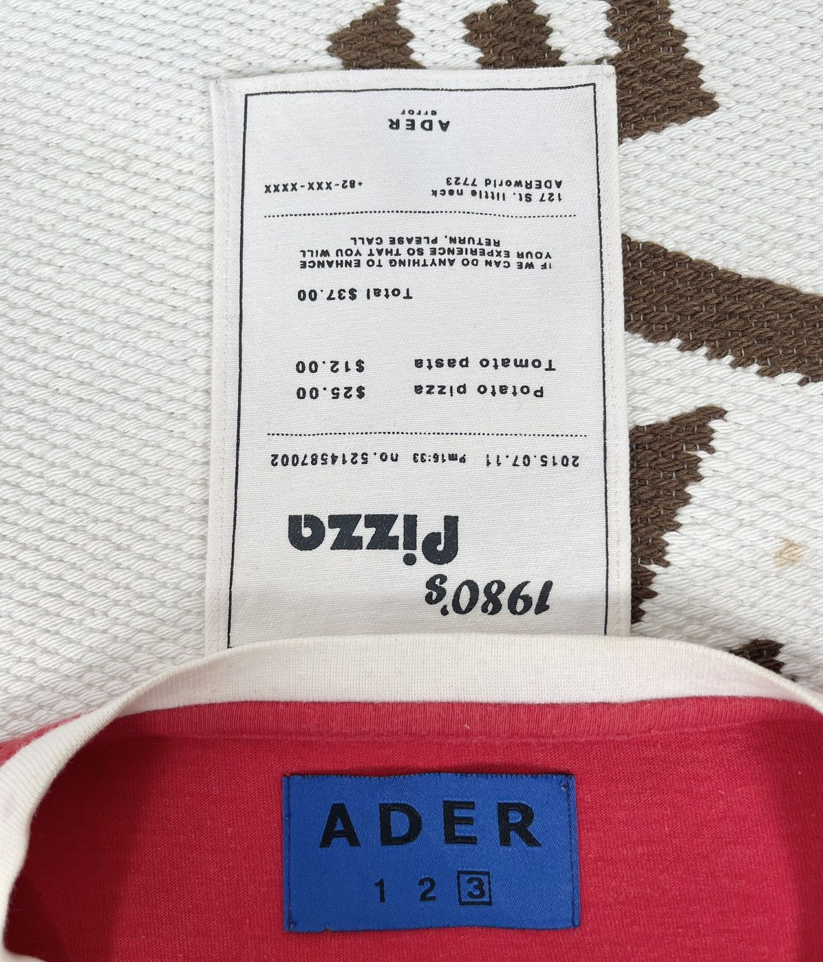 Ader Error ADER ERROR 1980s Vintage Pizza Receipt Long Sleeve Size US M / EU 48-50 / 2 - 6 Thumbnail