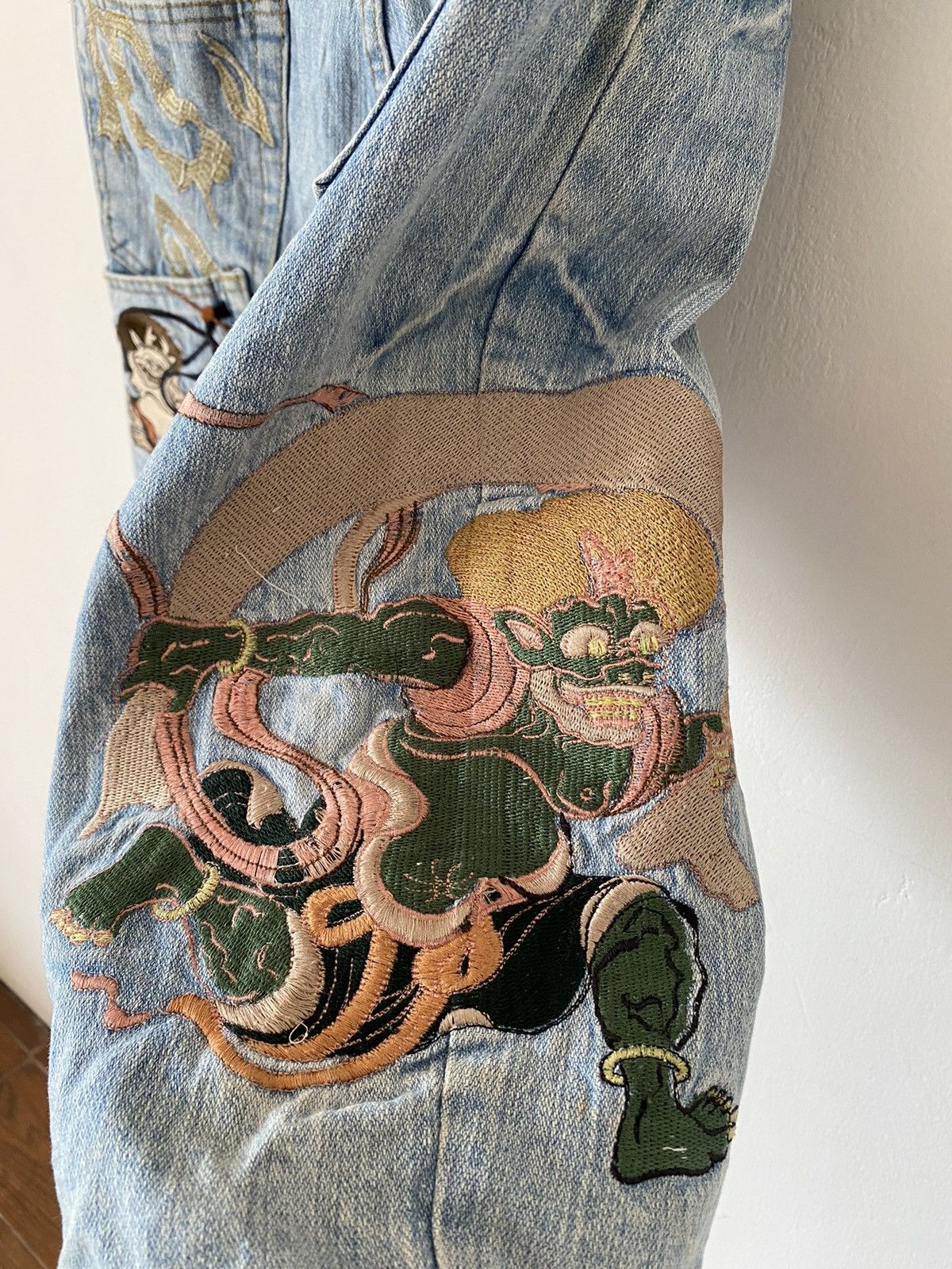 Denim & Co. × Japanese Brand Sukajan embroidery denim shorts pants Size US 36 / EU 52 - 10 Thumbnail