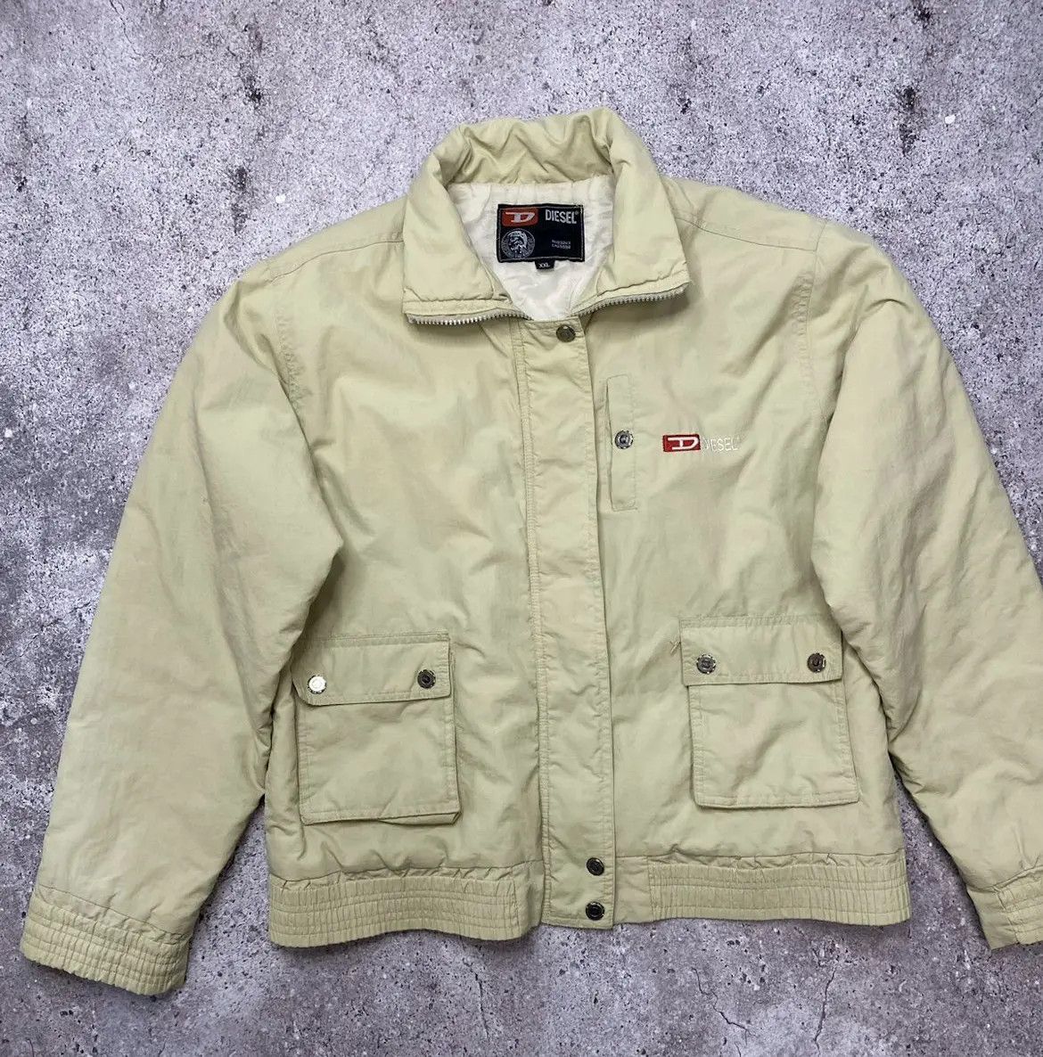 Diesel Vintage Diesel Workwear Jacket Beige Zip-Up L Size US L / EU 52-54 / 3 - 1 Thumbnail