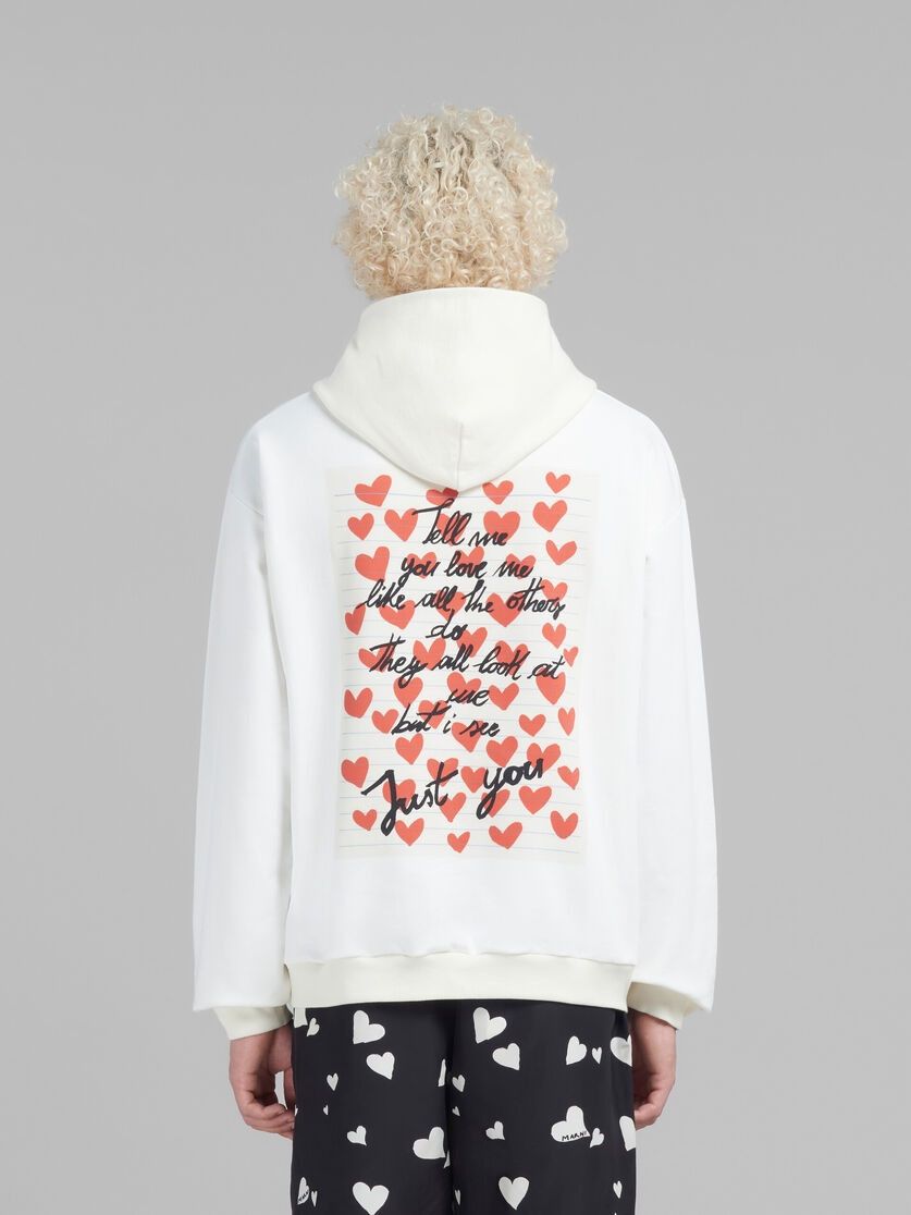 Marni o1w1db11024 Hearts Print Hoodie in White Size US M / EU 48-50 / 2 - 2 Thumbnail