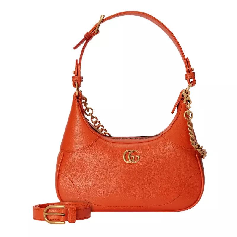 Gucci Gucci Aphrodite Small Orange Soft Leather Shoulder Bag Size ONE SIZE - 3 Thumbnail