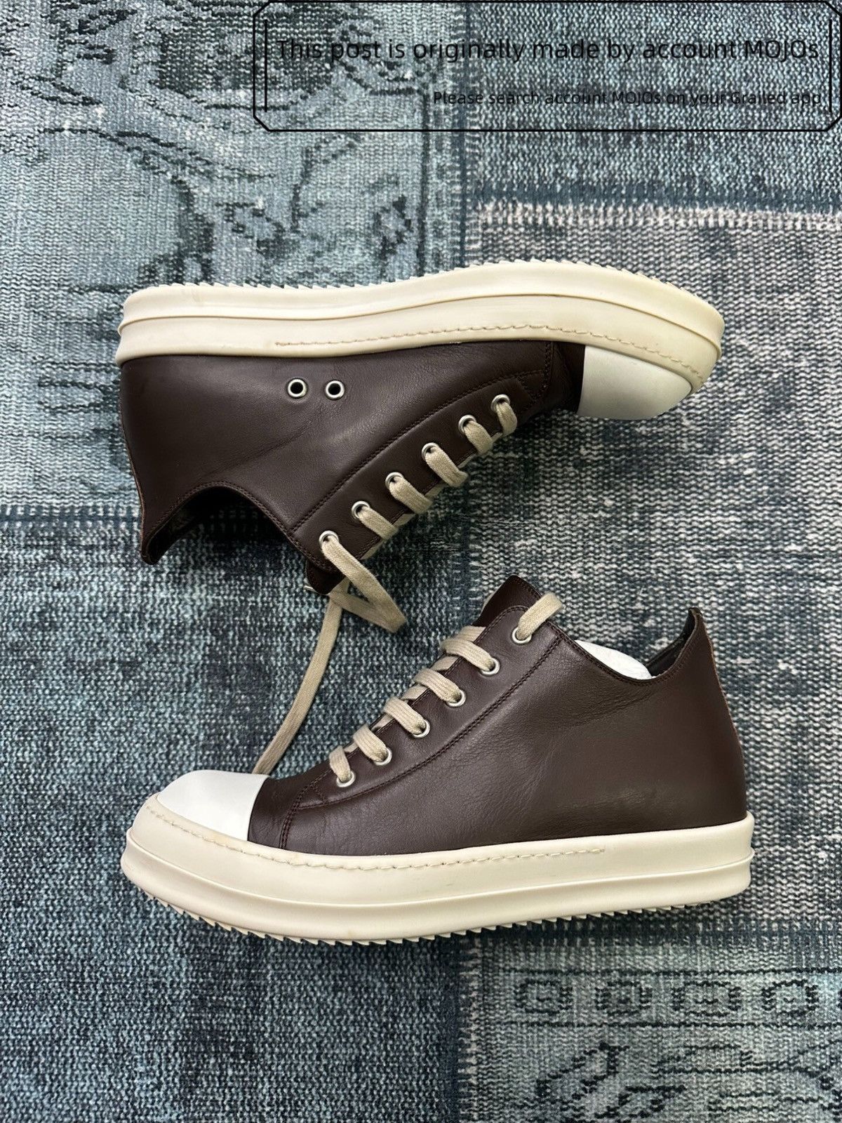 Rick Owens Sz 42 Rick Owens Dark Brown Temple Low-Top mojos2359514 Size US 9 / EU 42 - 1 Thumbnail