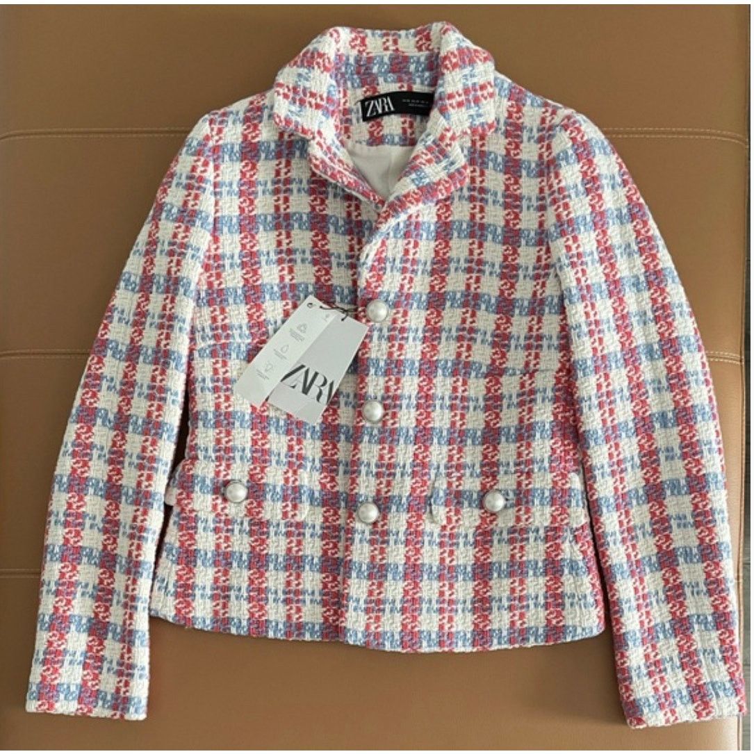 Zara ZARA PEARL BUTTON TEXTURED JACKET MULTICOLORED Size XS / US 0-2 / IT 36-38 - 9 Thumbnail