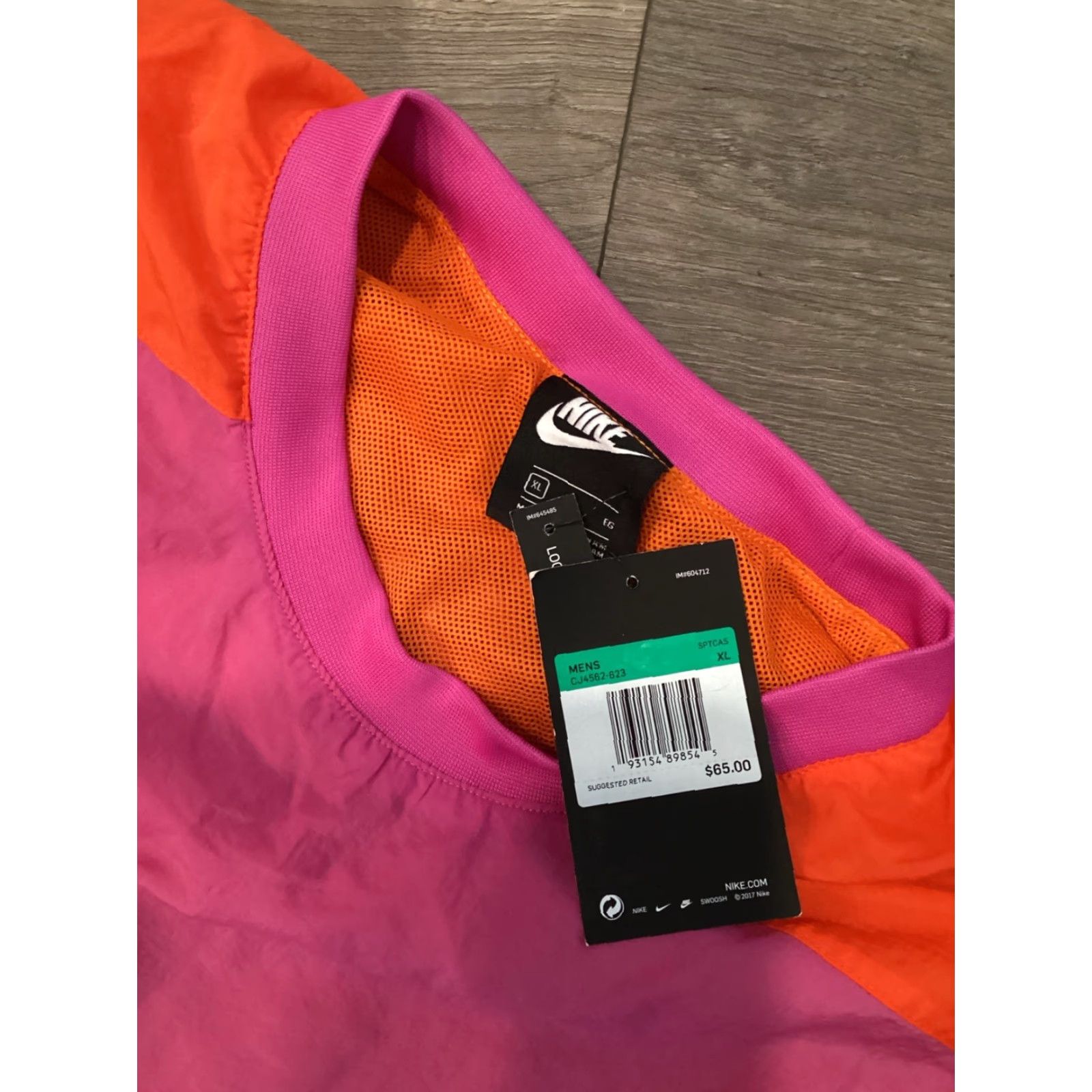Nike VINTAGE Nike NSW Crewneck Windbreaker Jacket XL Purple Orange/Pink Mens Size US XL / EU 56 / 4 - 7 Thumbnail