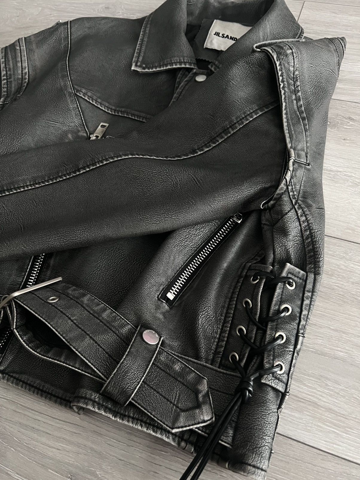 Jil Sander Jil Sander+ Biker Leather Jacket Vest Women Raf Simons Rare Size S / US 4 / IT 40 - 5 Thumbnail