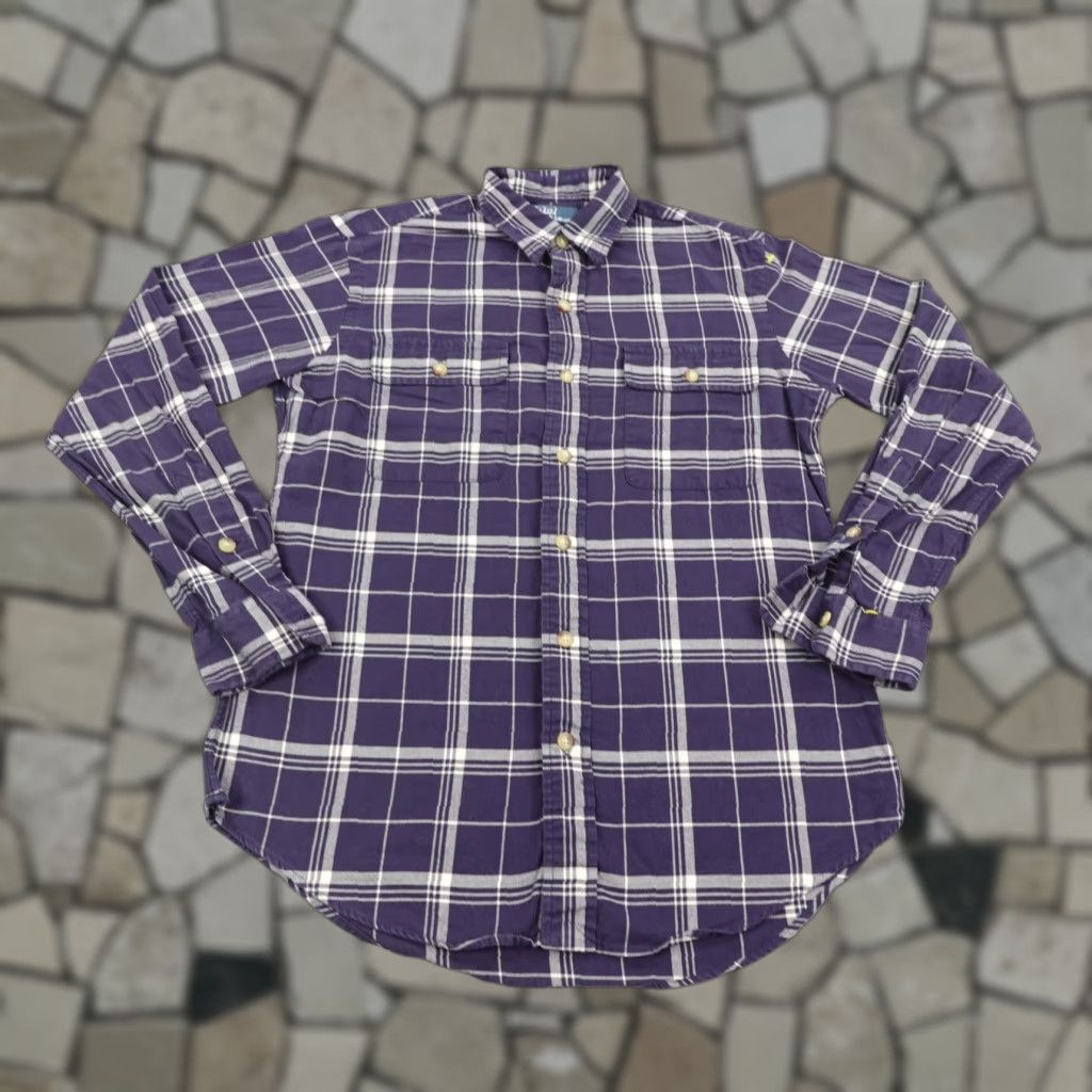 Polo Ralph Lauren VINTAGE Polo Ralph Lauren Shirt Mens Small Blue Plaid Flannel Button-Up Casual Outdoors Preppy Cotton Size US S / EU 44-46 / 1 - 1 Thumbnail
