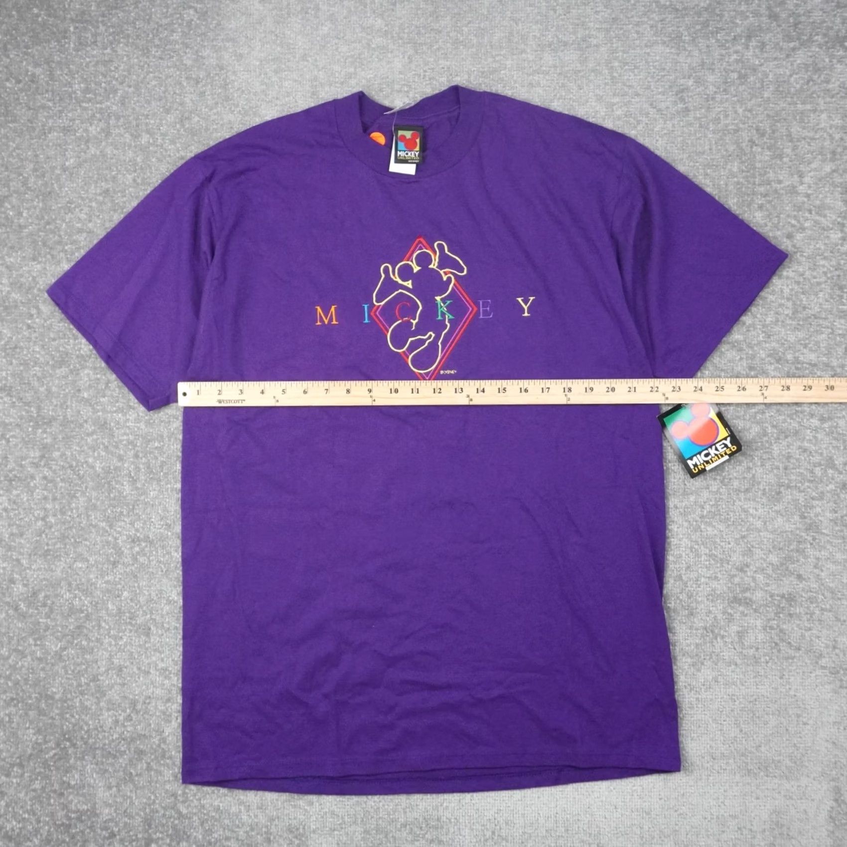Disney Vintage Mickey Mouse Shirt Adult XL Purple S/S Embroidered Cotton Disney Men A41 Size US XL / EU 56 / 4 - 4 Thumbnail