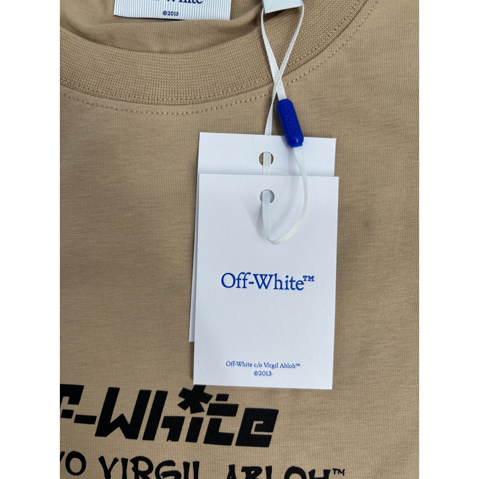 Off-White OFF-WHITE "Cryst Croco Logo" Slim Fit Beige T-Shirt Size XS Size US XS / EU 42 / 0 - 4 Thumbnail
