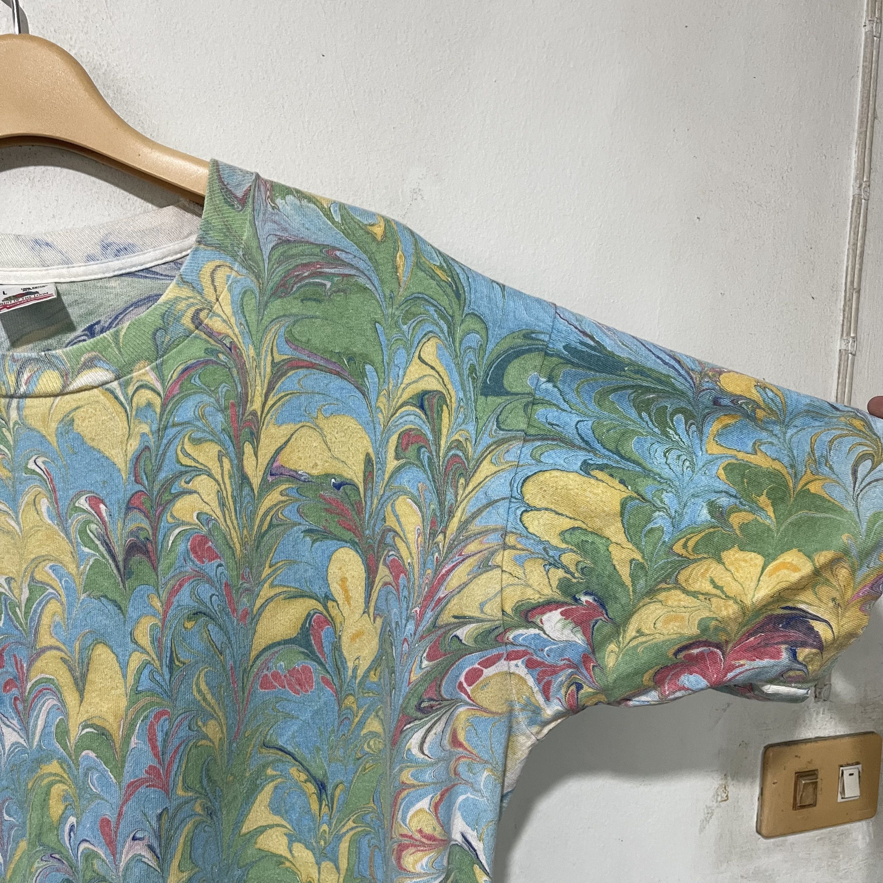 Vintage Vintage 90s Marble Psychedelic Shirt Size US L / EU 52-54 / 3 - 6 Thumbnail