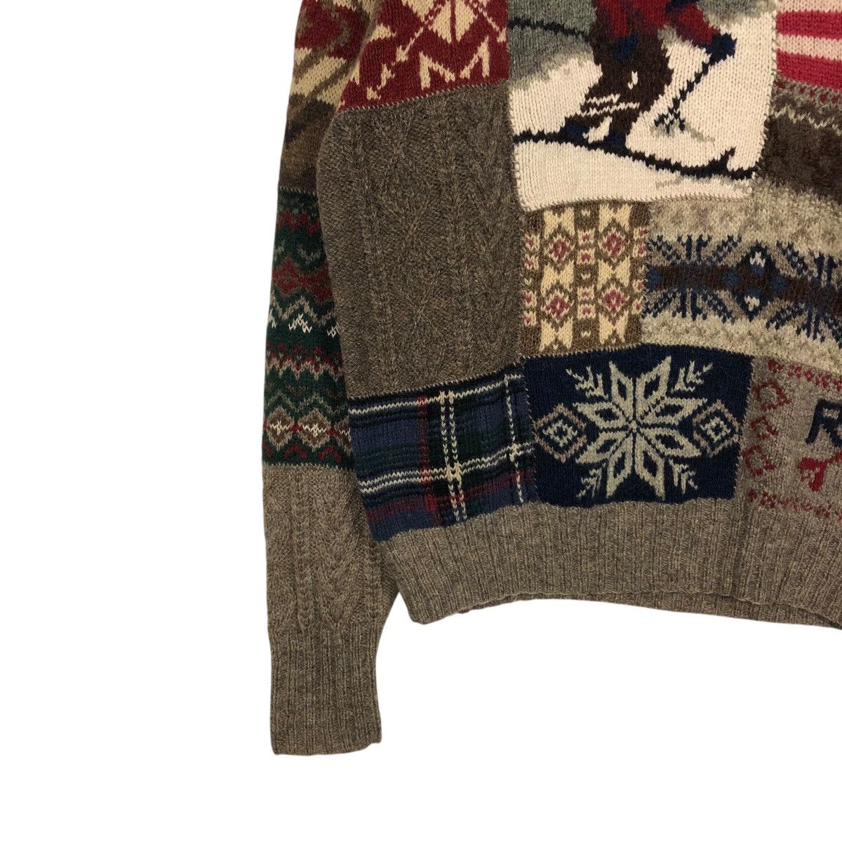 🔥VINTAGE POLO RALPH LAUREN SKI WOOL LINEN HAND KNIT SWEATER