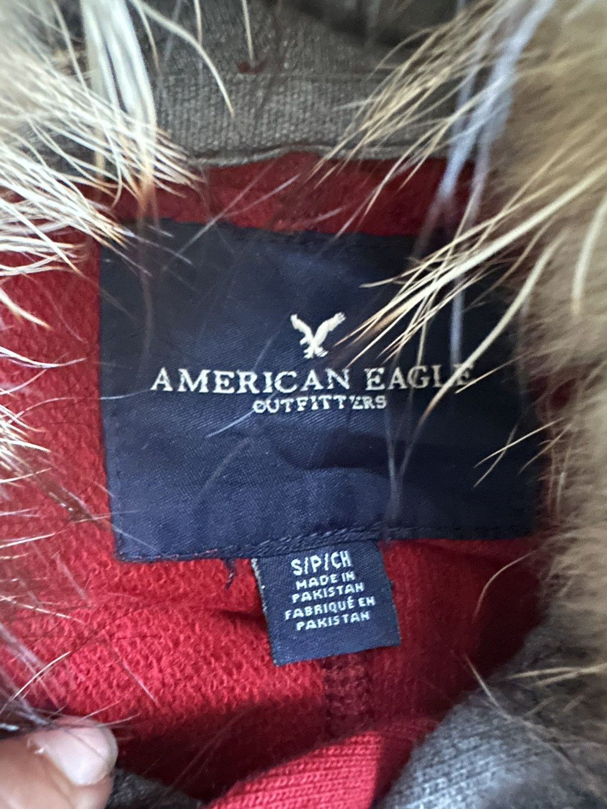 American Eagle Outfitters AMERICAN EAGLE DARK RED FUR HOODIE IFSIXWASNINE LGB STYLE Size US L / EU 52-54 / 3 - 5 Thumbnail