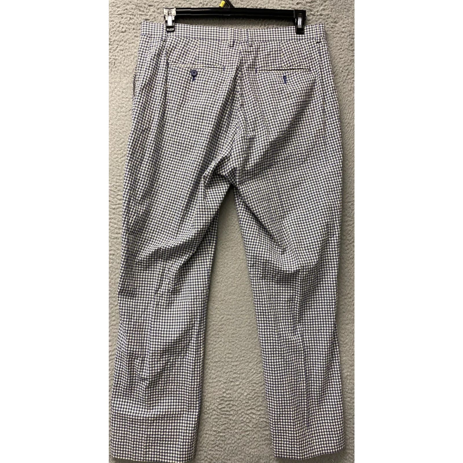 Tommy Hilfiger VINTAGE Tommy Hilfiger Pants Men Size 36 x 32 Check Cotton Chino Straight Spring Summer Beige Navy Size US 36 / EU 52 - 6 Thumbnail