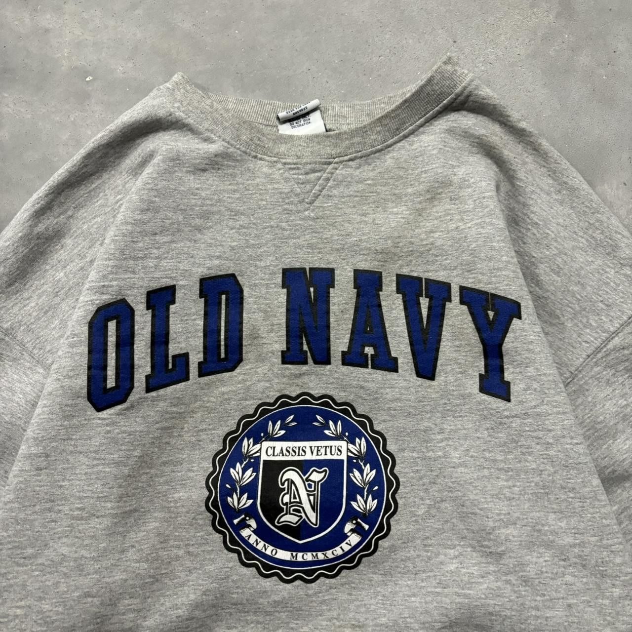 Old Navy × Vintage Crazy Vintage Y2K/2000s Grey Old Navy Spellout Essential Crewenck! Size US XL / EU 56 / 4 - 2 Thumbnail