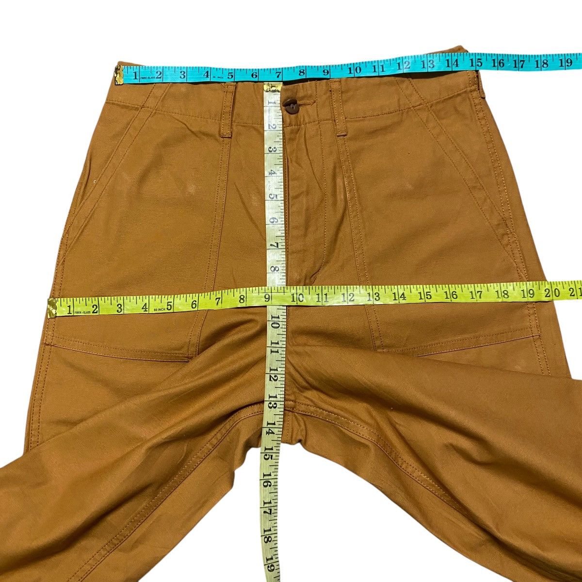 Japanese Brand COEN Mustard Sateen Fatigue Baggy Pants Size US 29 - 15 Thumbnail