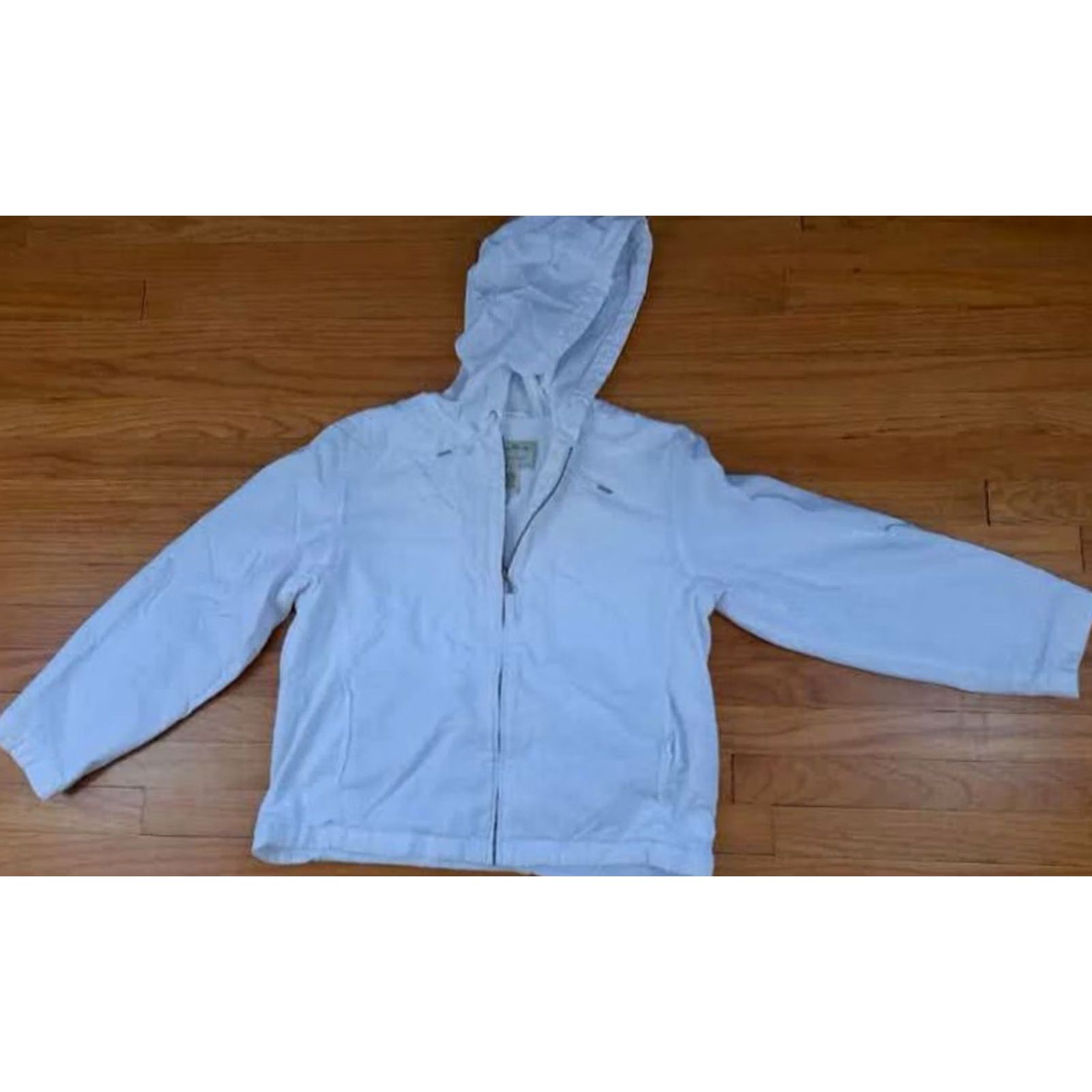 Eddie Bauer Eddie Bauer Woman Full Zip Hoodie Canvas 100% Cotton White L Regular Jacket Beach Hoodie Men/Women Size L / US 10 / IT 46 - 4 Thumbnail