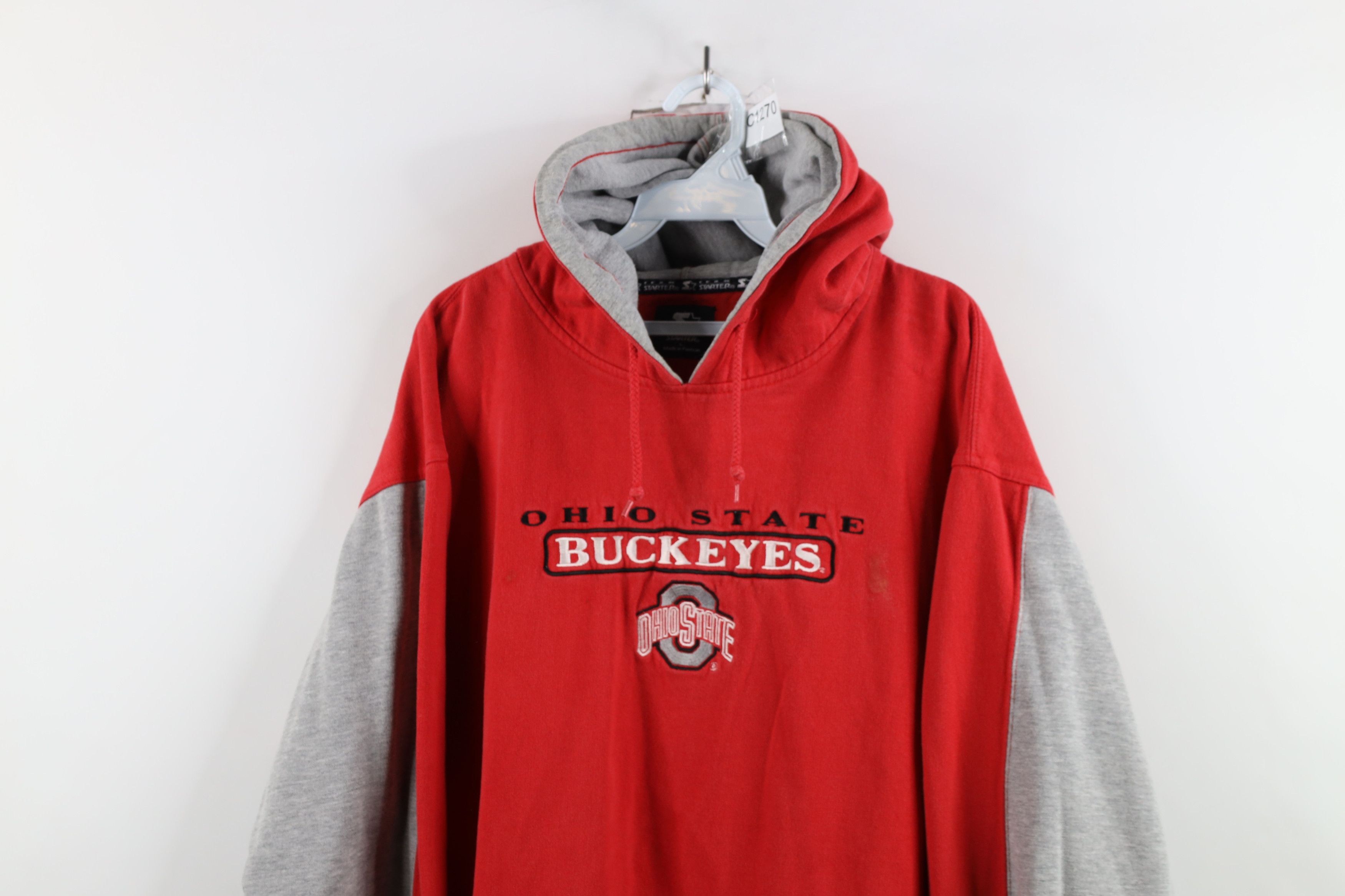 Starter × Vintage Vintage 90s Starter Ohio State University Hoodie Sweatshirt Size US L / EU 52-54 / 3 - 2 Thumbnail