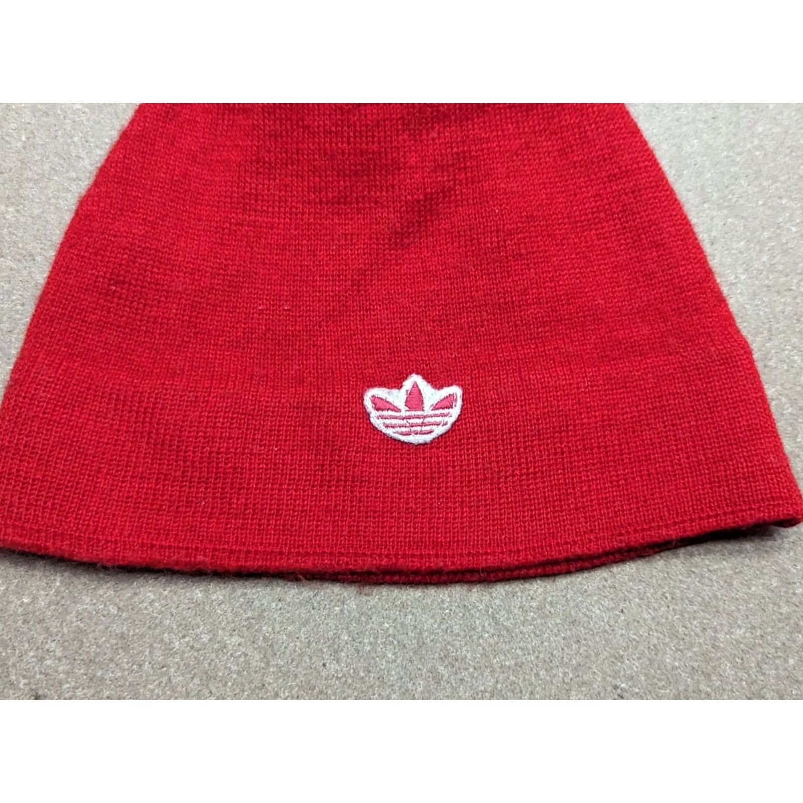 Adidas VINTAGE adidas Ski Beanie Hat Wool Blend Slovakia Trefoil Red Lined Beanie Unisex Adults One Size TS Size ONE SIZE - 5 Thumbnail