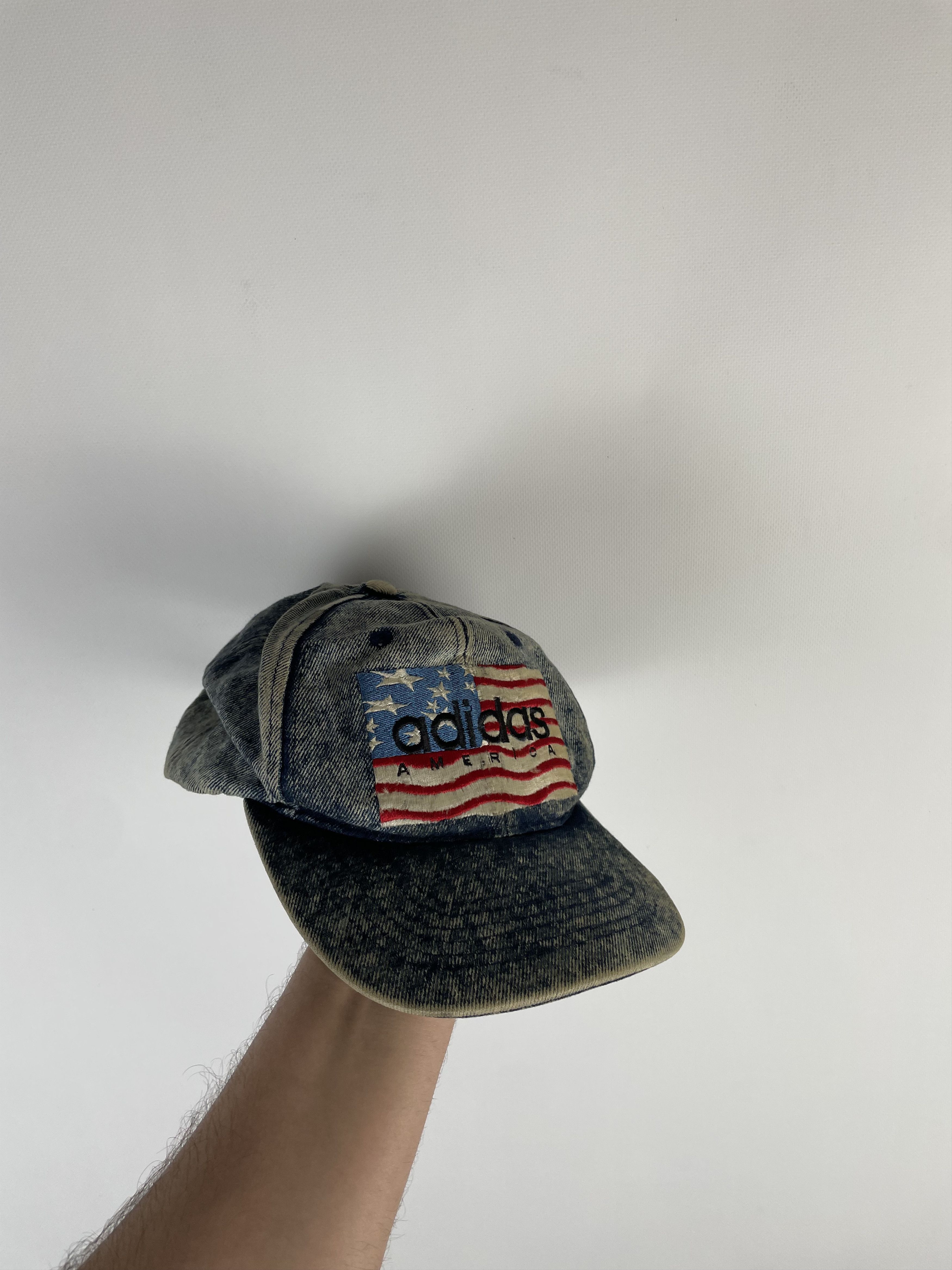 Adidas 90s Adidas Embroidered USA Flag Rare Vintage Denim Cap,Hat Size ONE SIZE - 2 Thumbnail