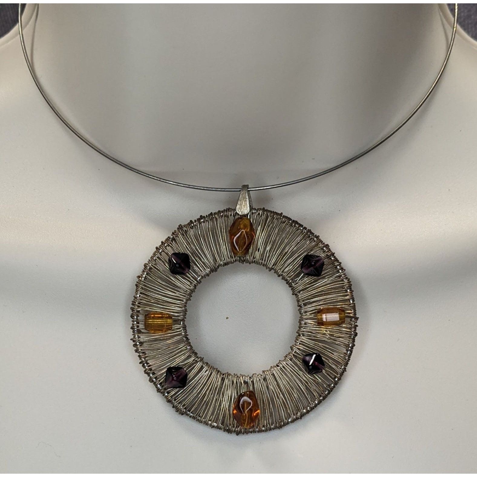 Handmade Vintage Handmade Bohemian Wire-Wrapped Necklace With Honey & Size ONE SIZE - 1 Thumbnail