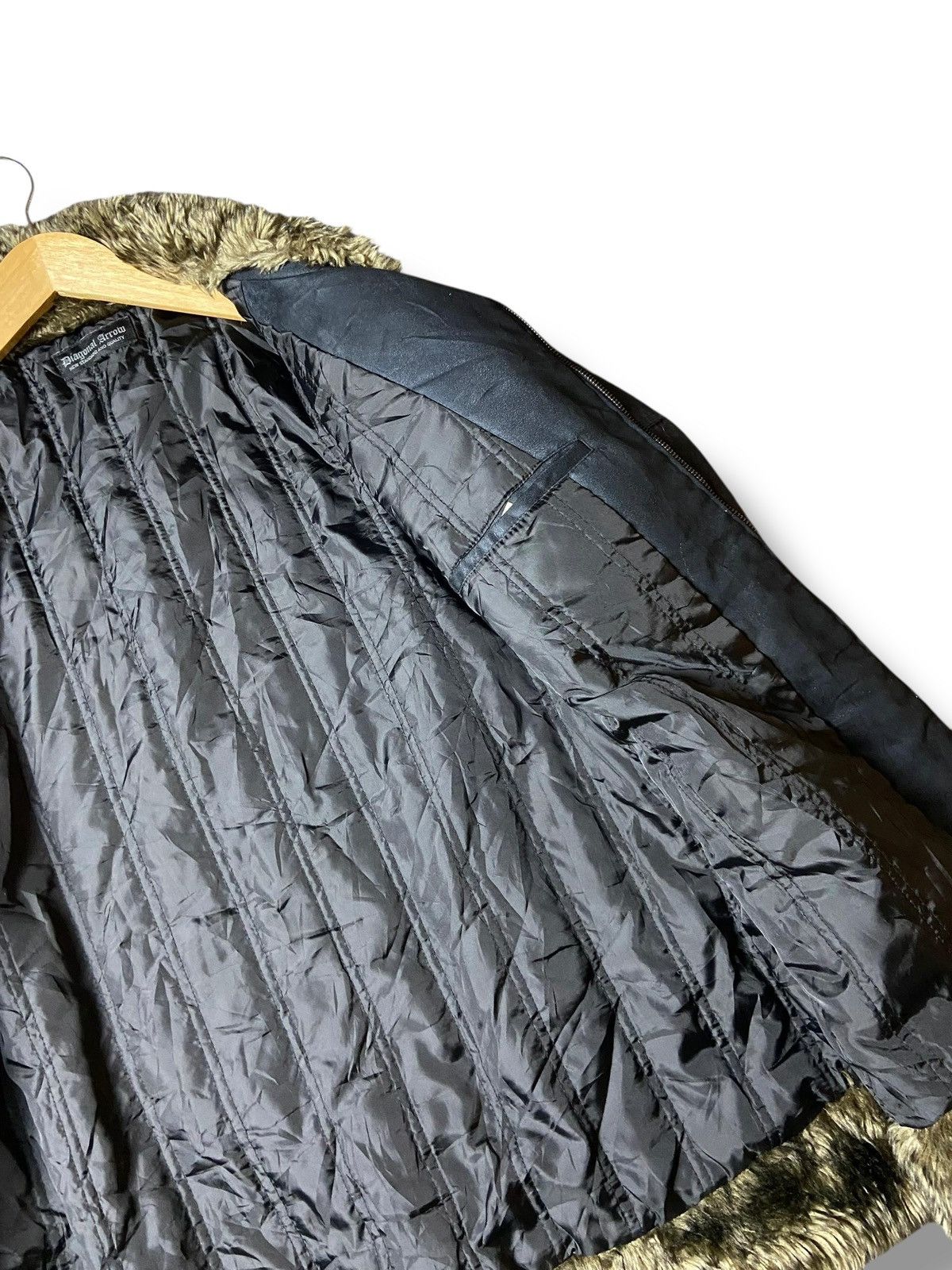 Vintage Diagonal Arrow Leather Suede Fur Collared Jacket (121) Size US L / EU 52-54 / 3 - 3 Thumbnail