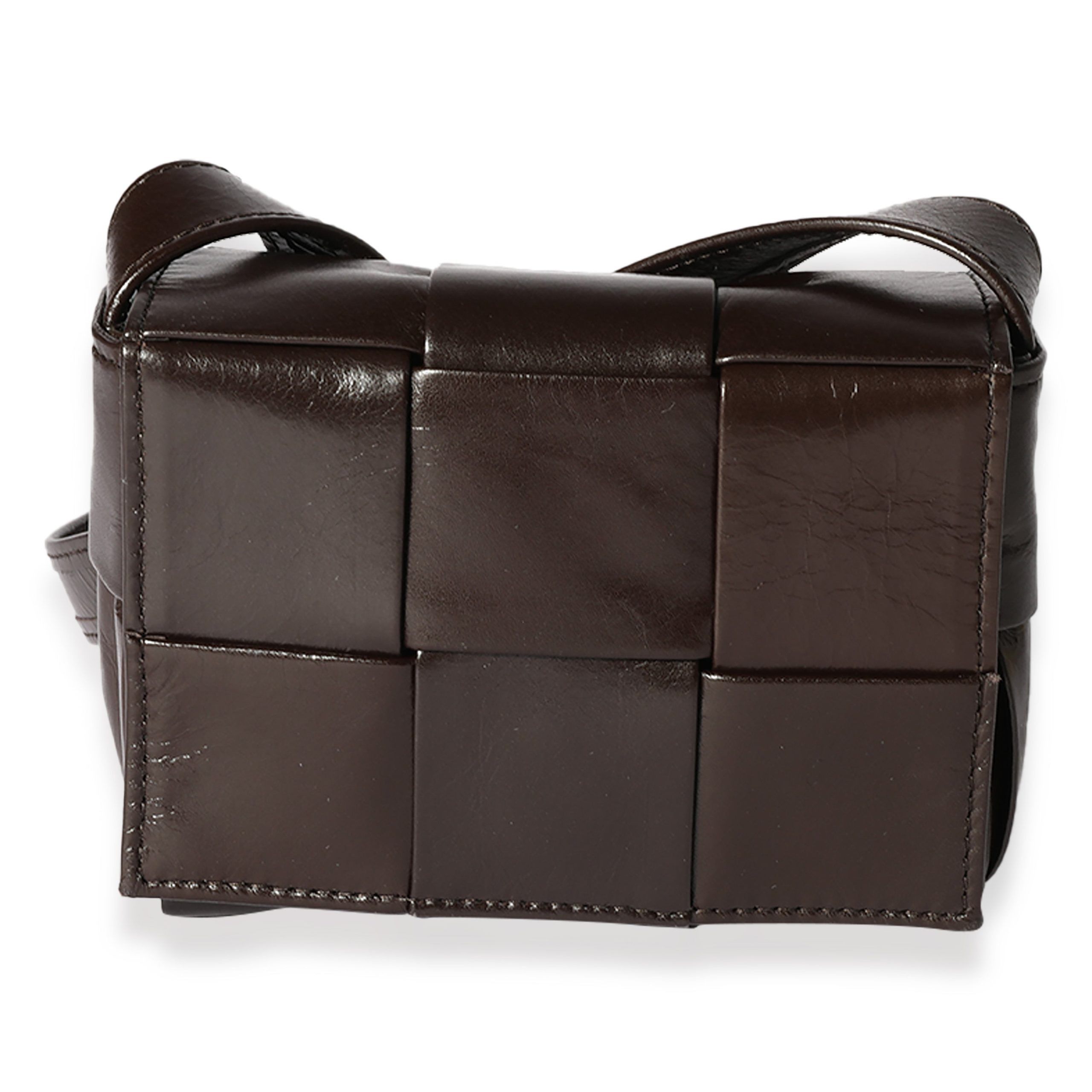 image of Bottega Veneta Fondant Intrecciato Calfskin Mini Paper Cassette Bag in Black, Women's