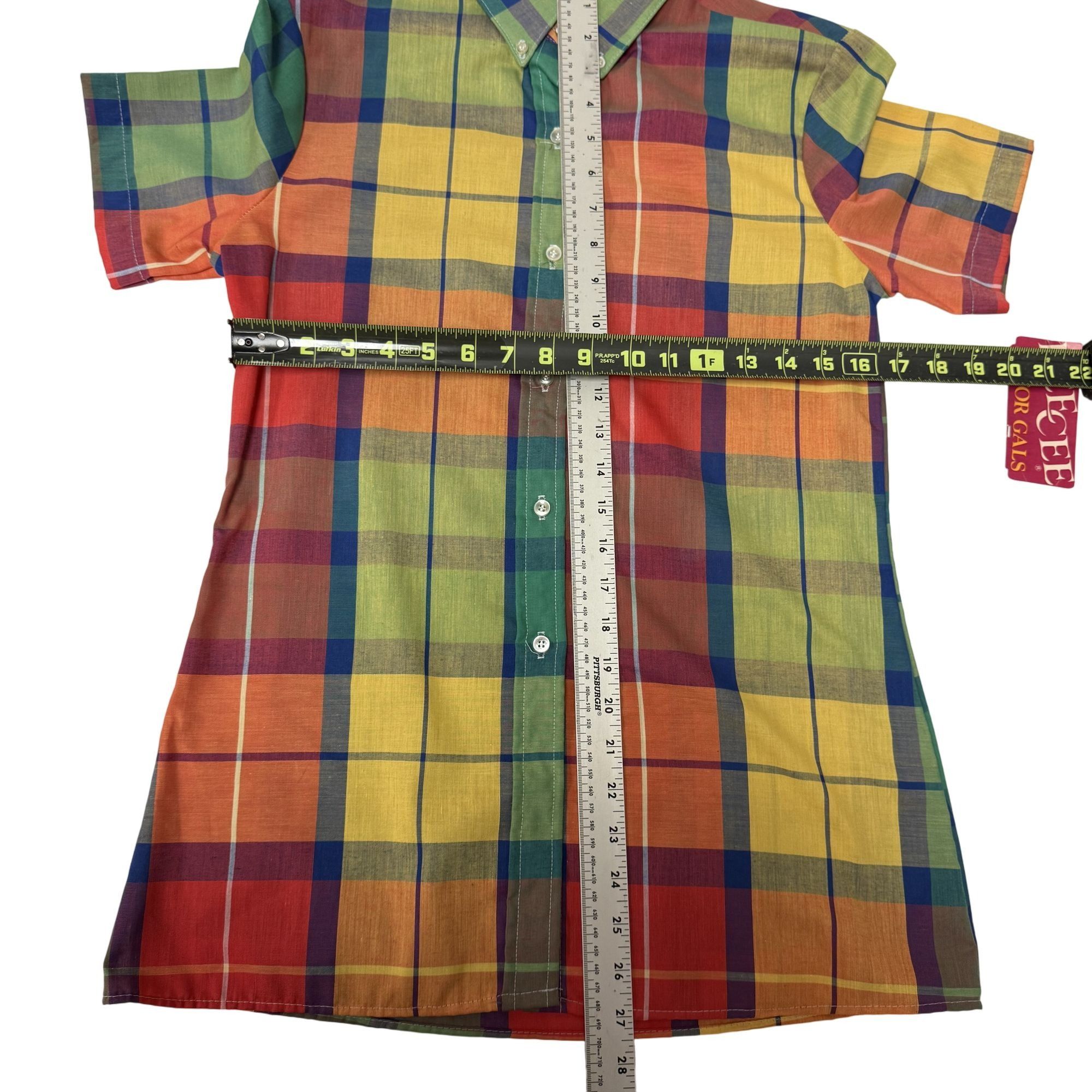 Other NOS NWT Vintage 80's Dee Cee USA Rainbow Spring PLAID Shirt Size S / US 4 / IT 40 - 7 Thumbnail