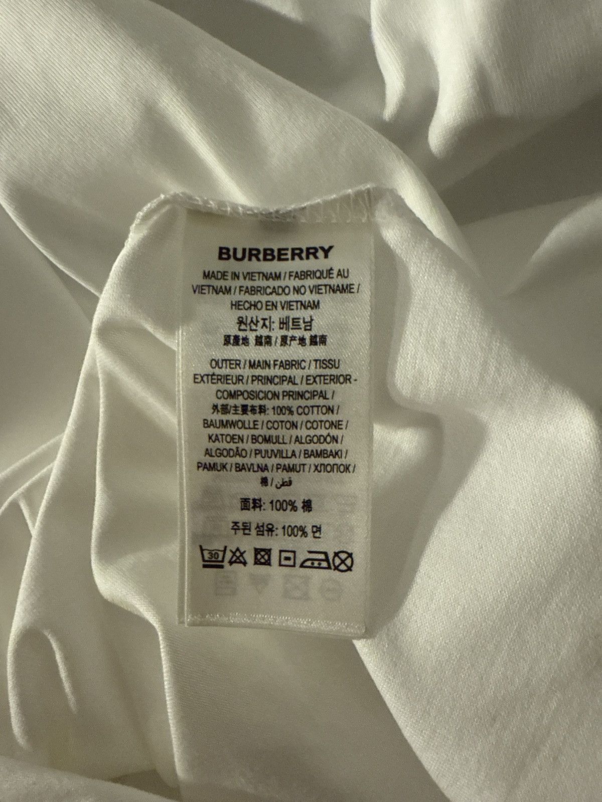 Burberry Burberry Check Trim Cotton T-shirt with Embroidered Logo Size US XL / EU 56 / 4 - 8 Thumbnail