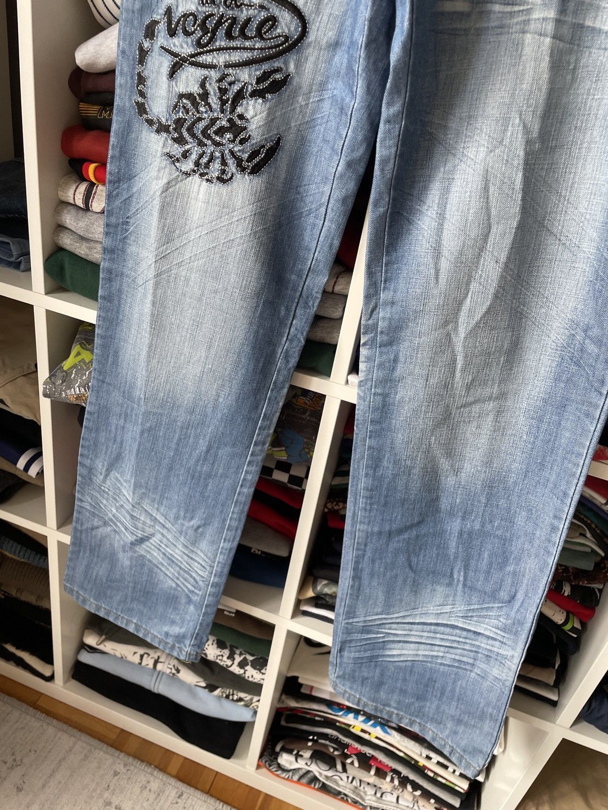 Japanese Brand Avant Garde Japan Vintage Rap Wide Washed Flared Denim Jeans Size US 30 / EU 46 - 4 Thumbnail