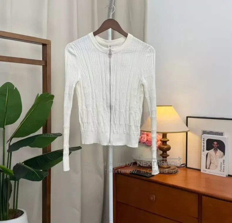 Hermes Hermes Patterned Zip Long Sleeve Knit Cardigan Size XXS / US 00 / IT 34 - 1 Thumbnail