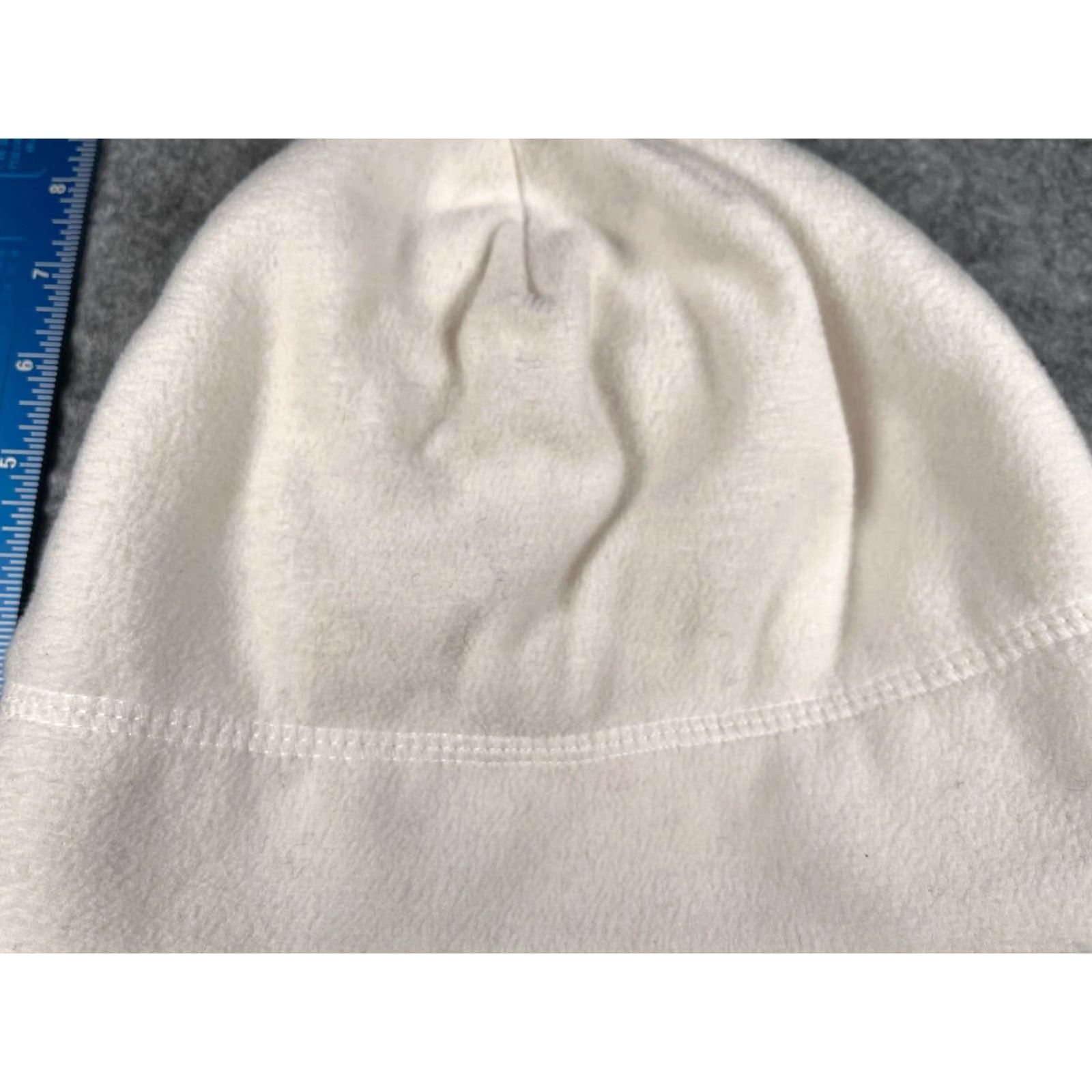 Vintage Time And Tru Beanie Women's One Size White Knit Polyester Faux Fur Hat Size ONE SIZE - 2 Thumbnail