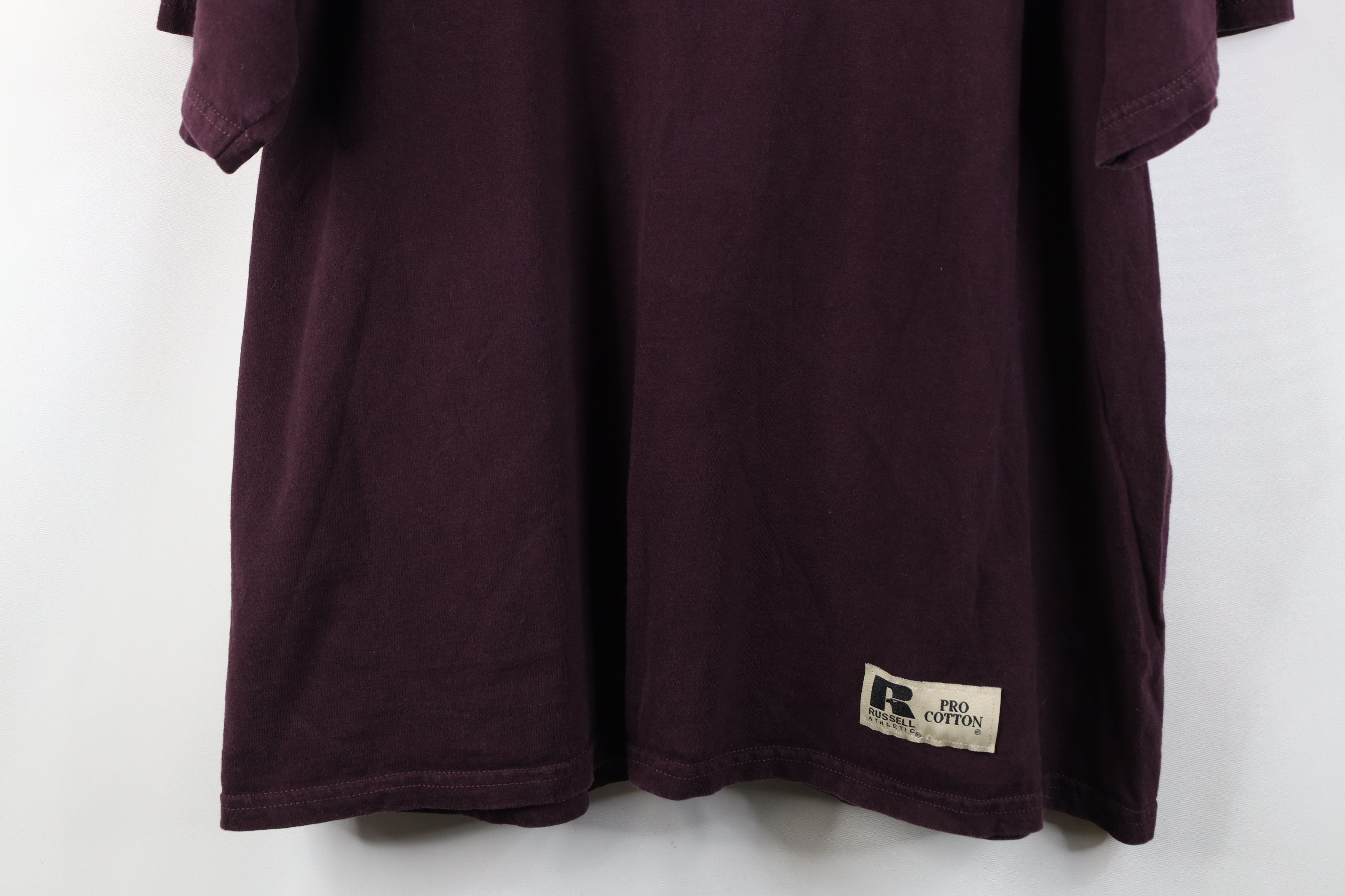 Russell Athletic Vintage 90s Y2K Russell Athletic Blank Cotton T-Shirt Purple Size US XL / EU 56 / 4 - 3 Thumbnail