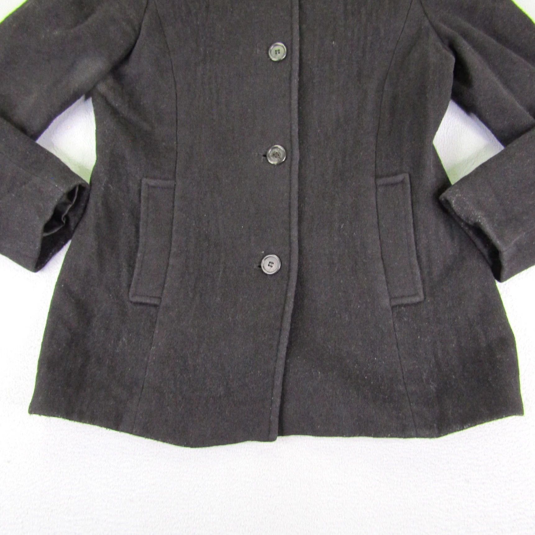 Ralph Lauren Vintage Lauren Ralph Lauren Jacket Womens 8 Black Button Up Wool Blend Coat Black 8 Jacket Coat Womens Vintage Lauren Ralph Lauren Size M / US 6-8 / IT 42-44 - 3 Thumbnail