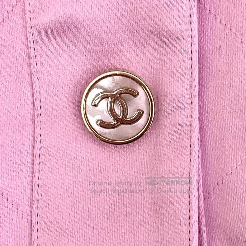 Chanel Chanel 23P pink diamond check cotton round neck single-bre Size XS / US 0-2 / IT 36-38 - 5 Thumbnail
