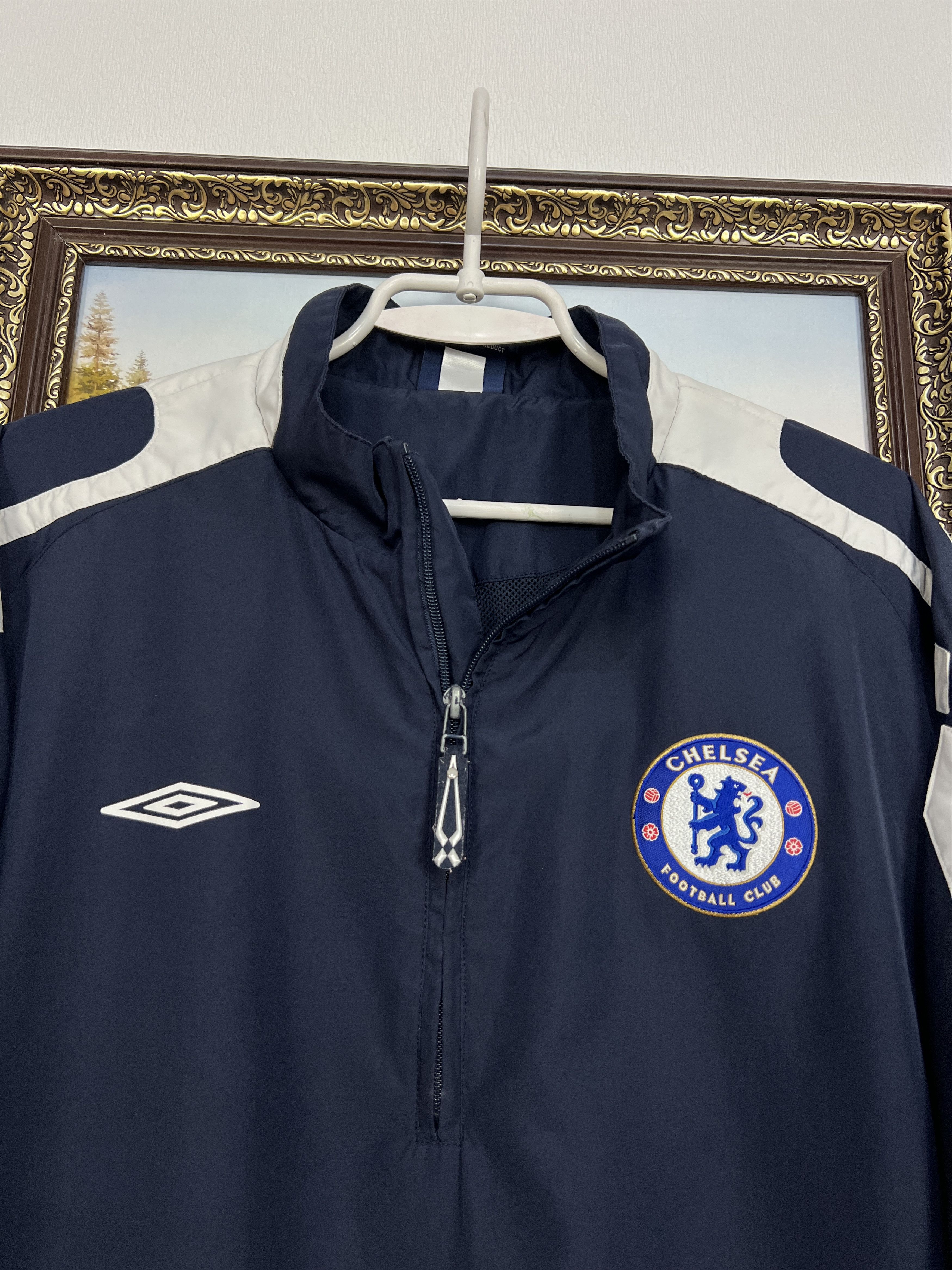 Adidas Vintage Chelsea Football Train Track Top Soccer Jacket Size US XL / EU 56 / 4 - 3 Thumbnail