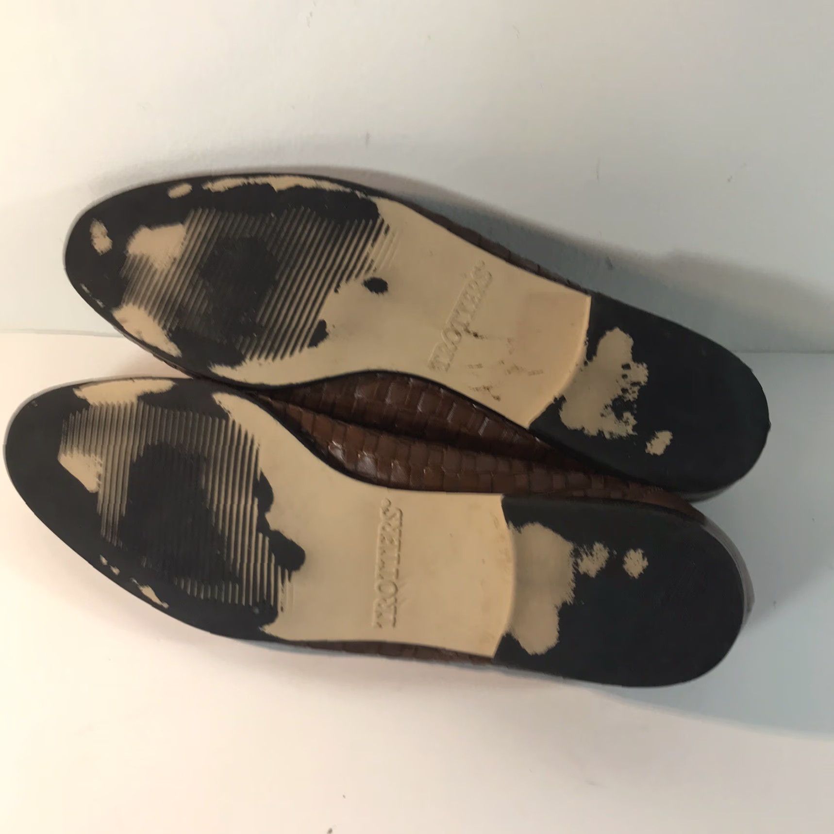Vintage Trotters Women’s Leather Loafers Size 9N Brown Basket Weave Casual Comfort Slip On Size US 9 / IT 39 - 8 Thumbnail