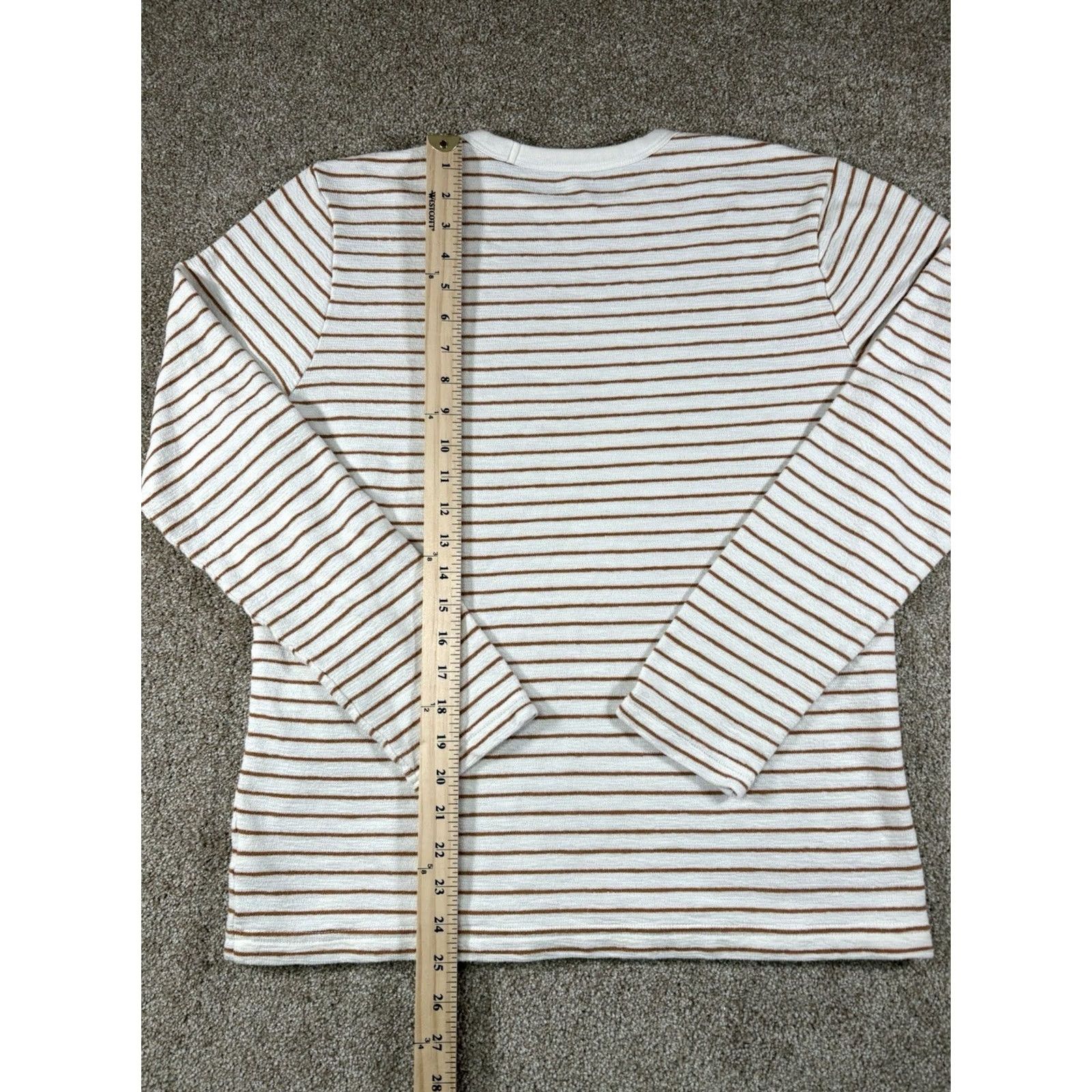 Old Navy Old Navy Crew Neck Lightweight Striped Sweater Men's Size Small Soft-Washed Beige Cotton Polyester Pullover Size US S / EU 44-46 / 1 - 5 Thumbnail