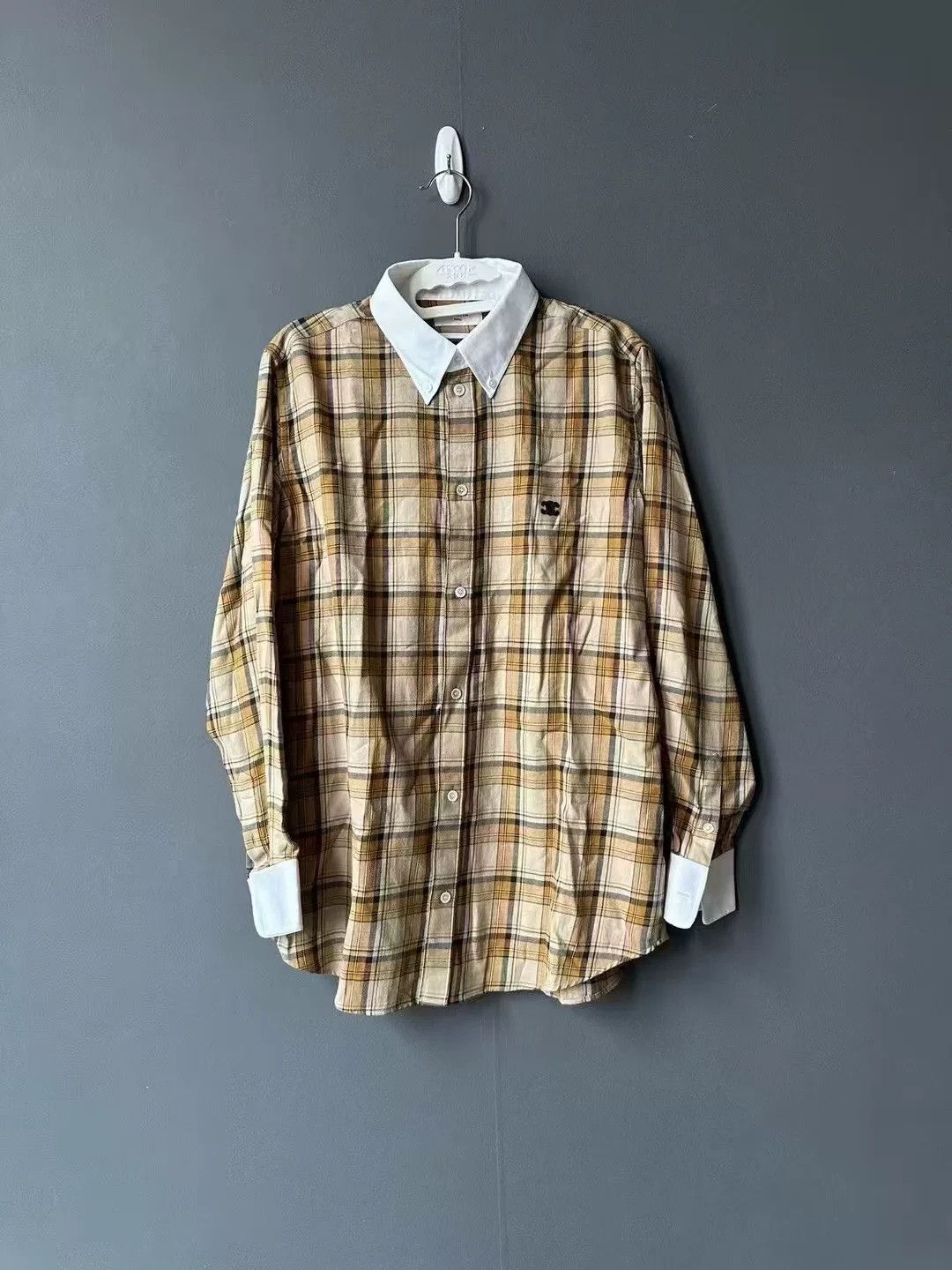 Celine celine yellow checkered shirt size 40 Size US L / EU 52-54 / 3 - 1 Thumbnail