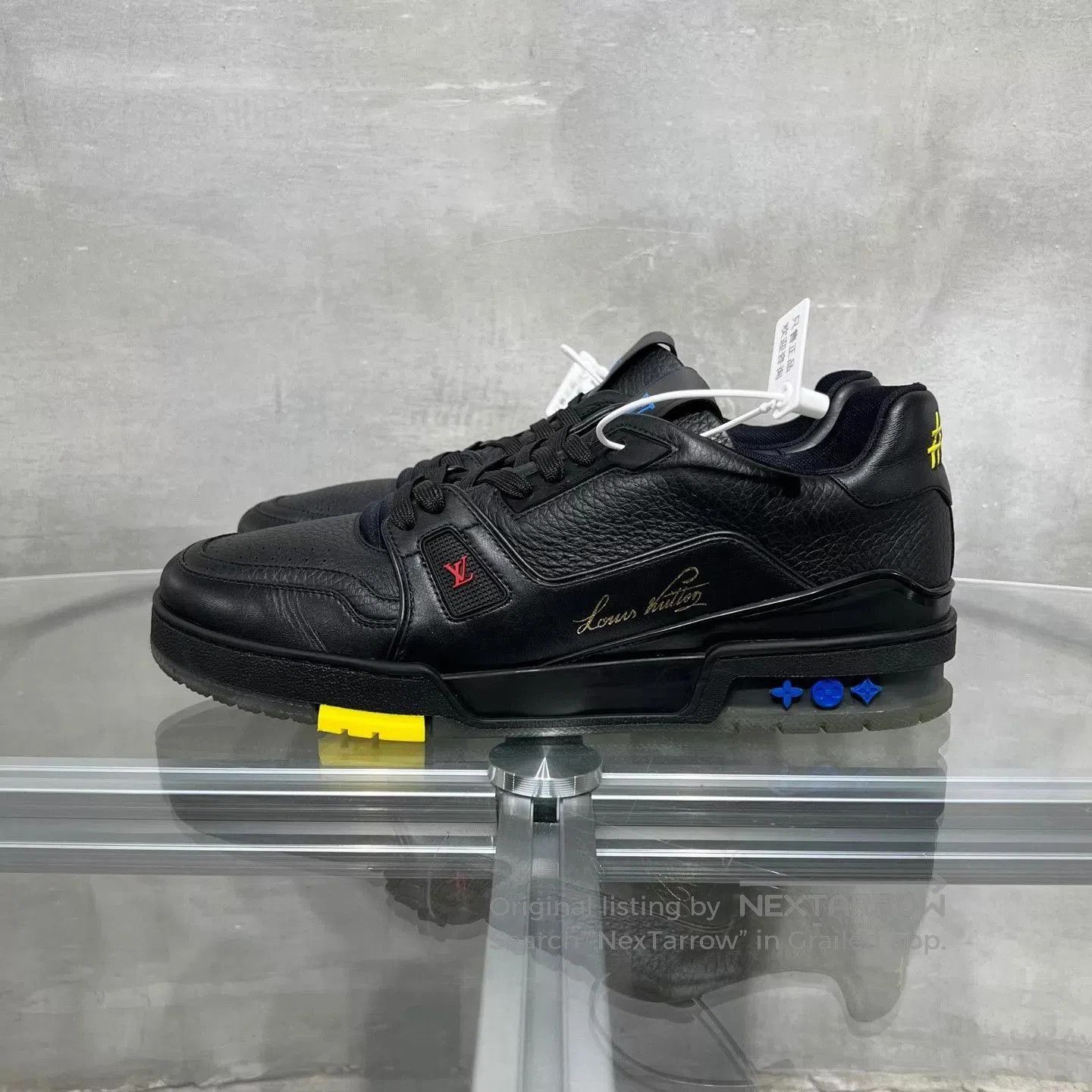 Louis Vuitton Black Low-Top Leather Sneakers. Size US 9.5 / EU 42-43 - 3 Thumbnail
