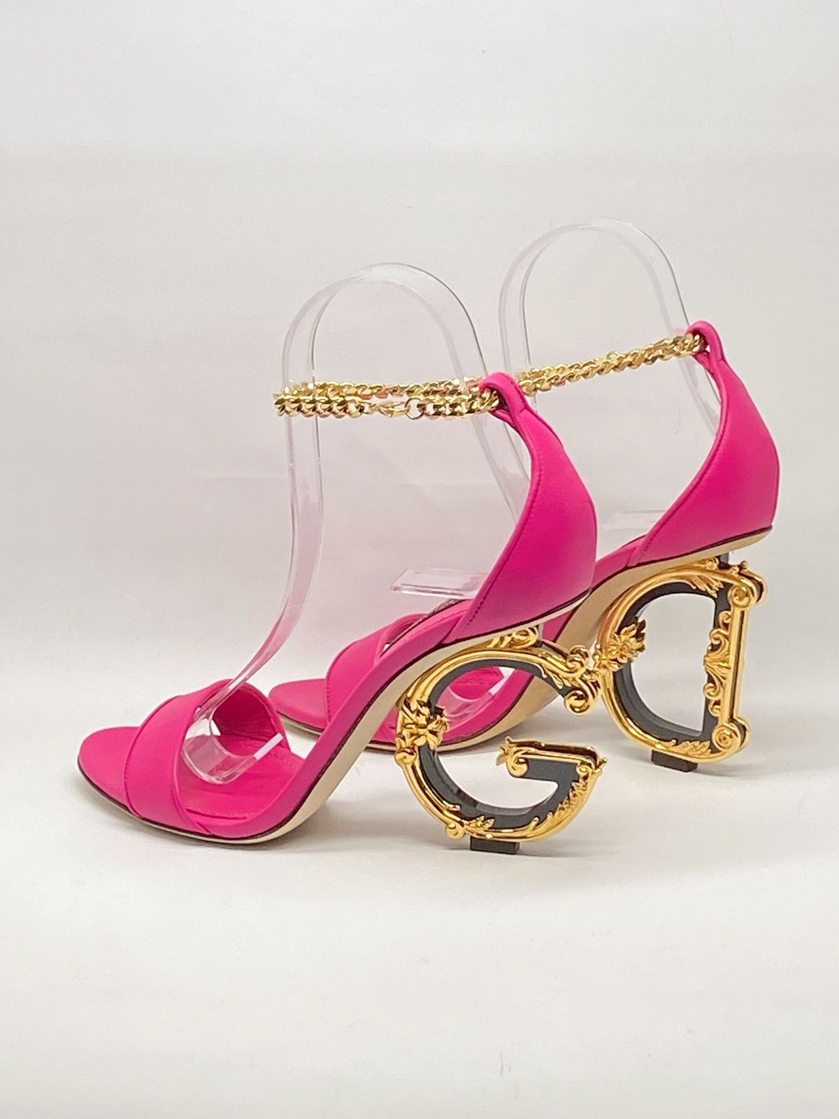 Dolce & Gabbana Dolce&Gabbana Sculpted-Heel DG Leather Sandals size 36.5 Size US 6.5 / IT 36.5 - 8 Thumbnail