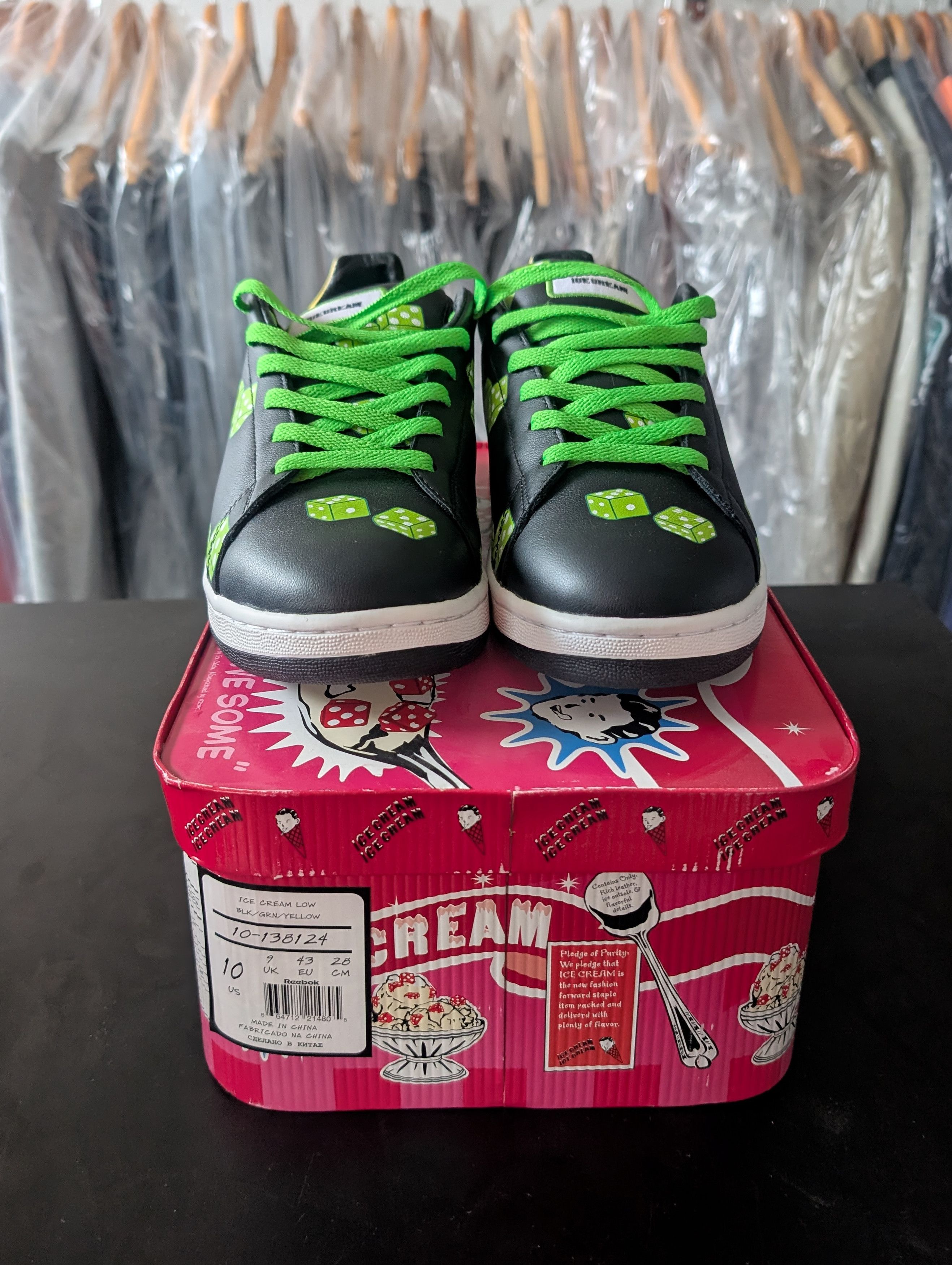 Icecream × Reebok ICE CREAM LOW BLK/GRN/YELLOW Brand New Dead Stock Size US 10 / EU 43 - 2 Thumbnail
