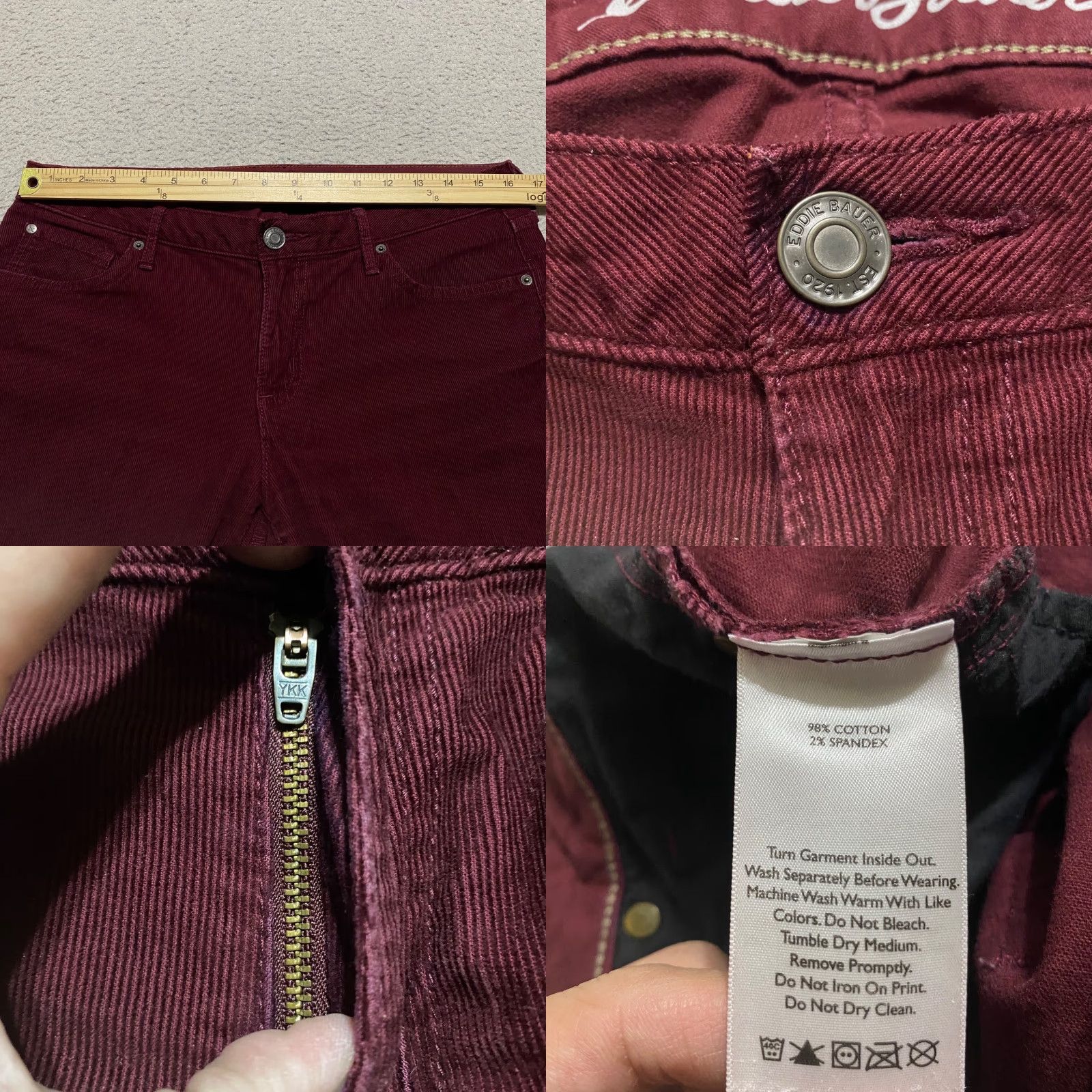 Eddie Bauer Eddie Bauer Womens sz 8 Jeans Red Corduroy Slim Boyfriend Mid Rise Size 30" / US 8 / IT 44 - 8 Thumbnail