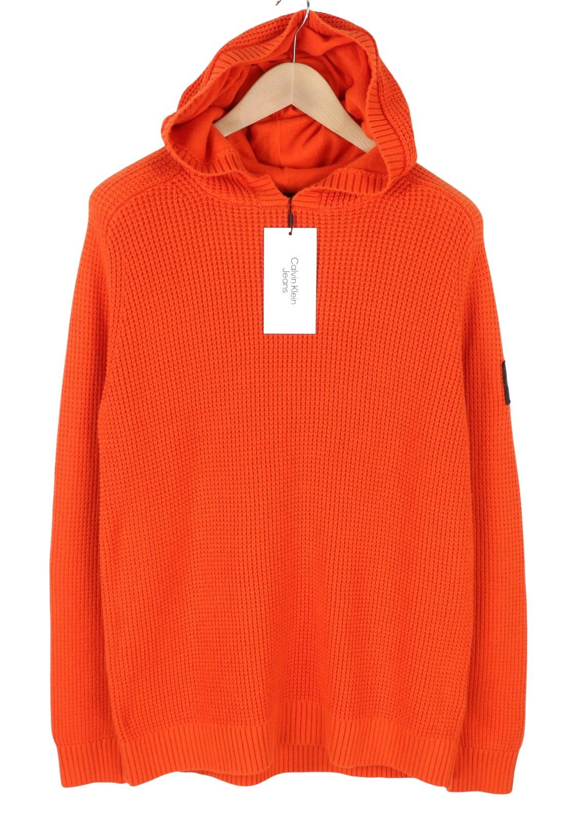 Calvin Klein M Orange Cotton Knit Hooded Stretch Jumper 87437 Size US M / EU 48-50 / 2 - 3 Thumbnail