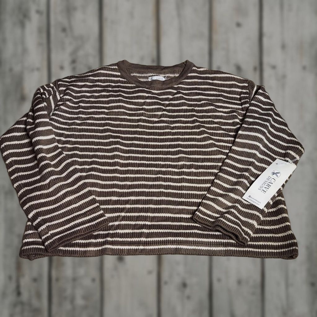 Vintage NWT Carve Designs Whitcomb Sweater Walnut Striped XL Women Long Sleeve Pullover 50% Wool 50% Acrylic Brown Designer Size XL / US 12-14 / IT 48-50 - 1 Thumbnail