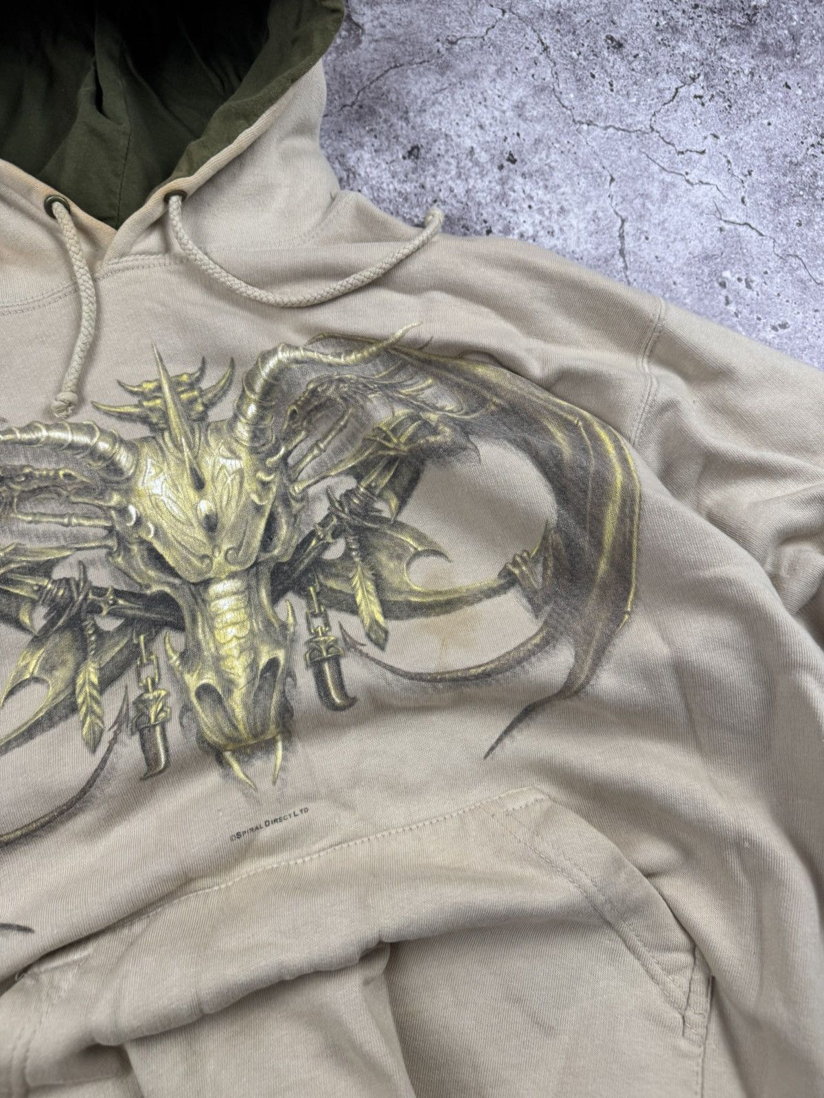 Japanese Brand Vintage 00s Spiral Affliction style dragon hoodie fantasy Size US M / EU 48-50 / 2 - 5 Thumbnail