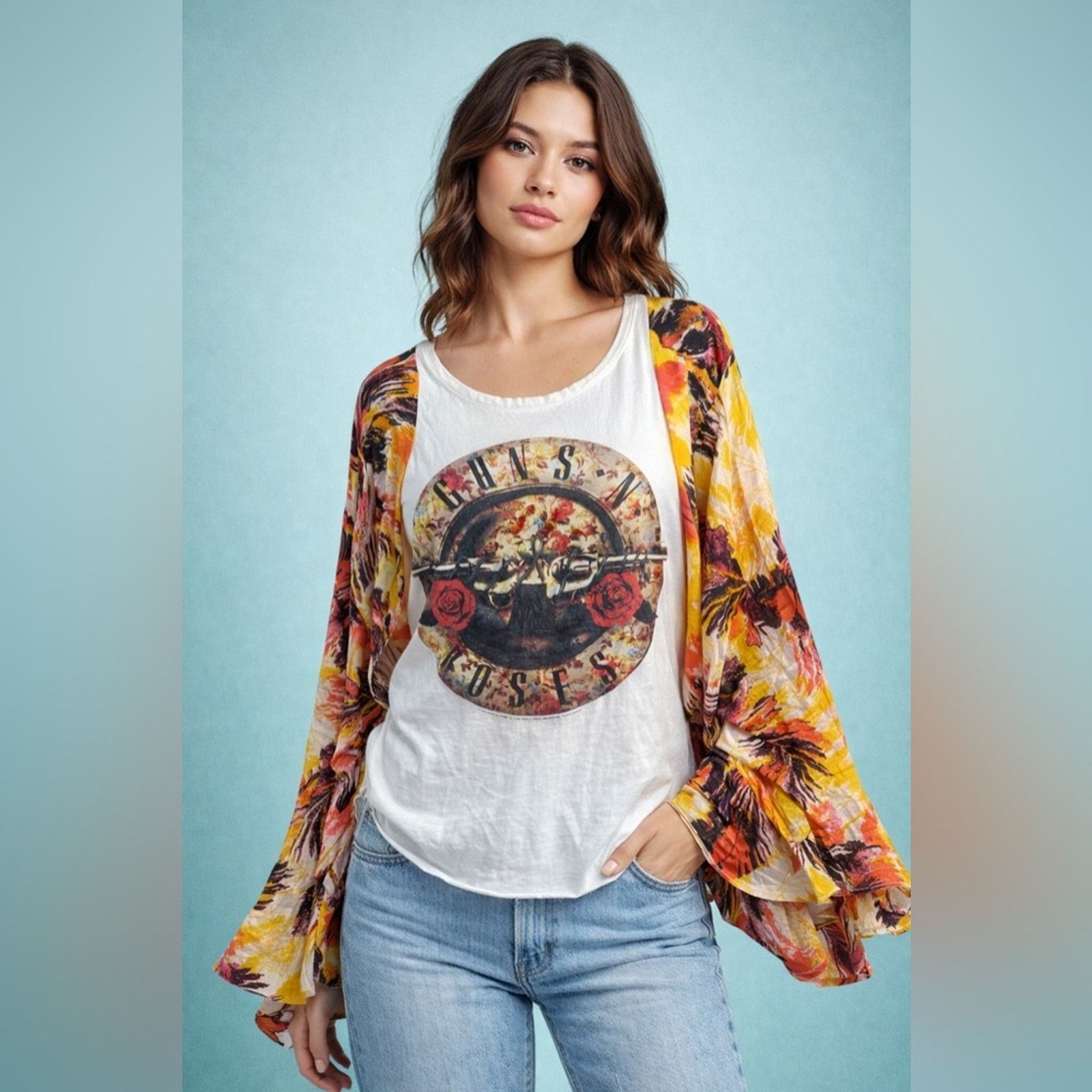 Handmade Handmade Guns N’ Roses Reworked Long Sleeve Top One of One Size S / US 4 / IT 40 - 1 Thumbnail