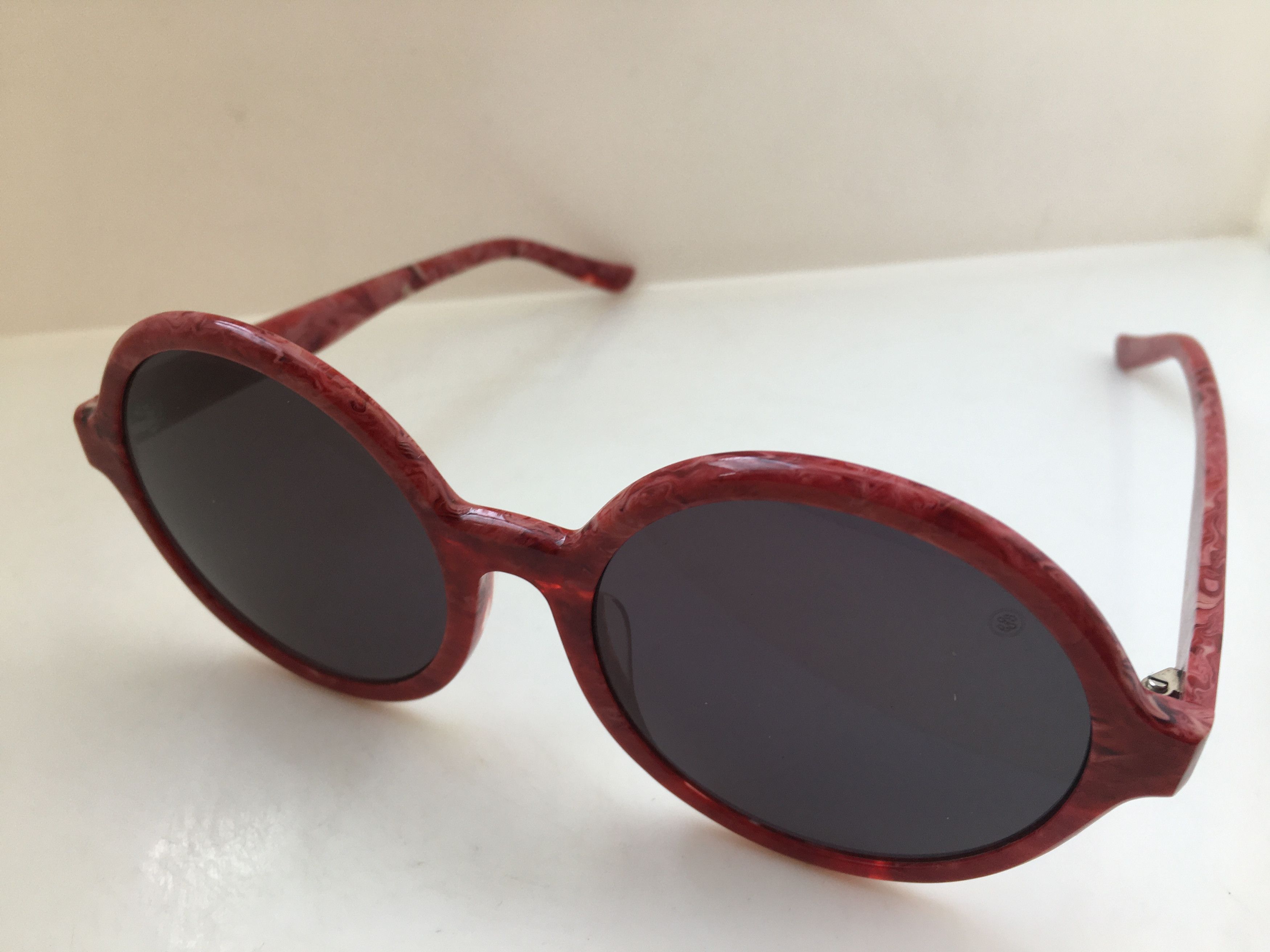 Other Handmade STILO Round Red Acetate Sunglasses Diva Frame Size ONE SIZE - 3 Thumbnail