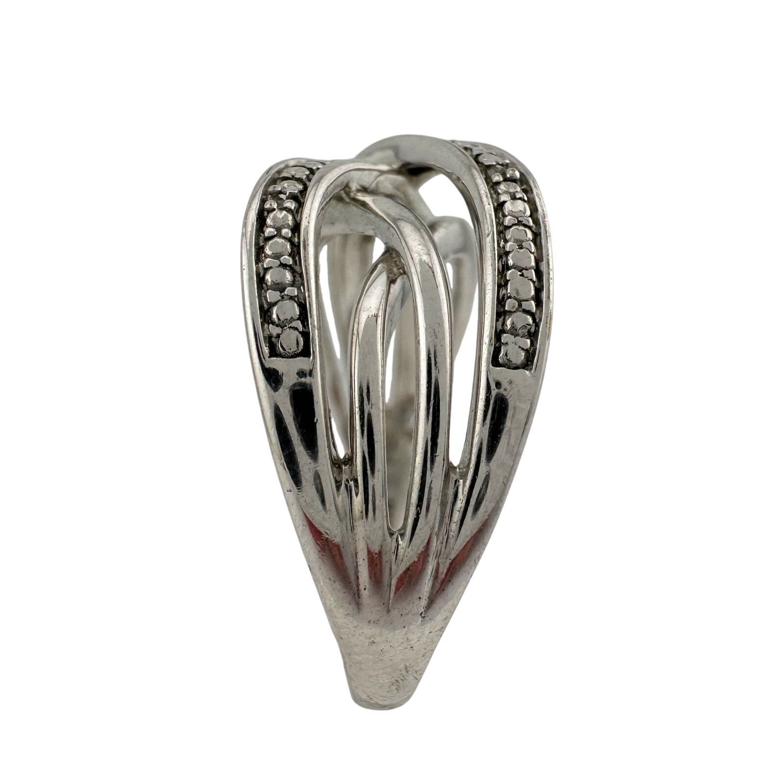 Other Beautiful Braided Strands Ring with Diamond Accent Size 7 Size ONE SIZE - 3 Thumbnail