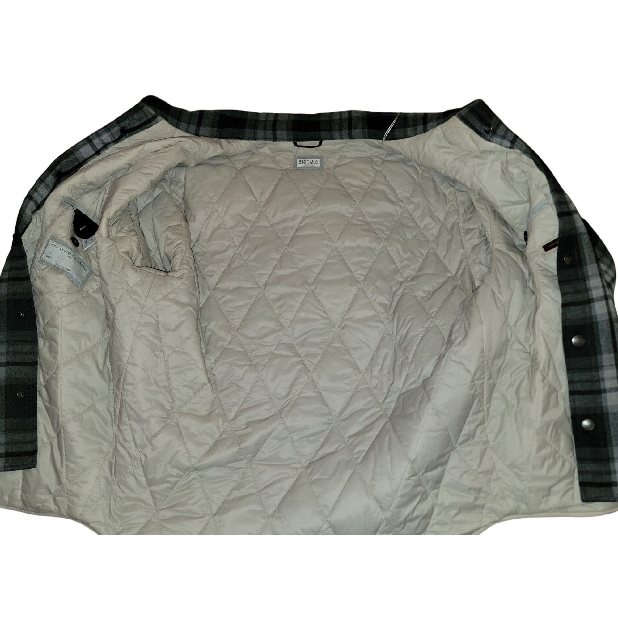 Brunello Cucinelli plaid-check padded jacket - Men's Size 50