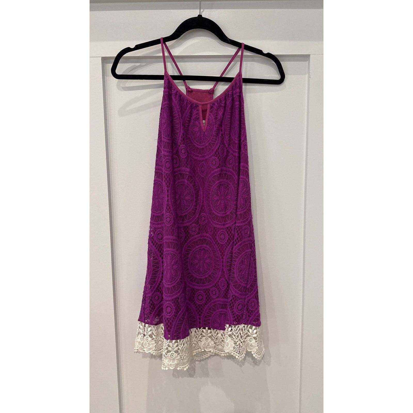 VaVa Vava by Joy Han Purple Lace Racerback Sundress, XS Size XS / US 0-2 / IT 36-38 - 1 Thumbnail