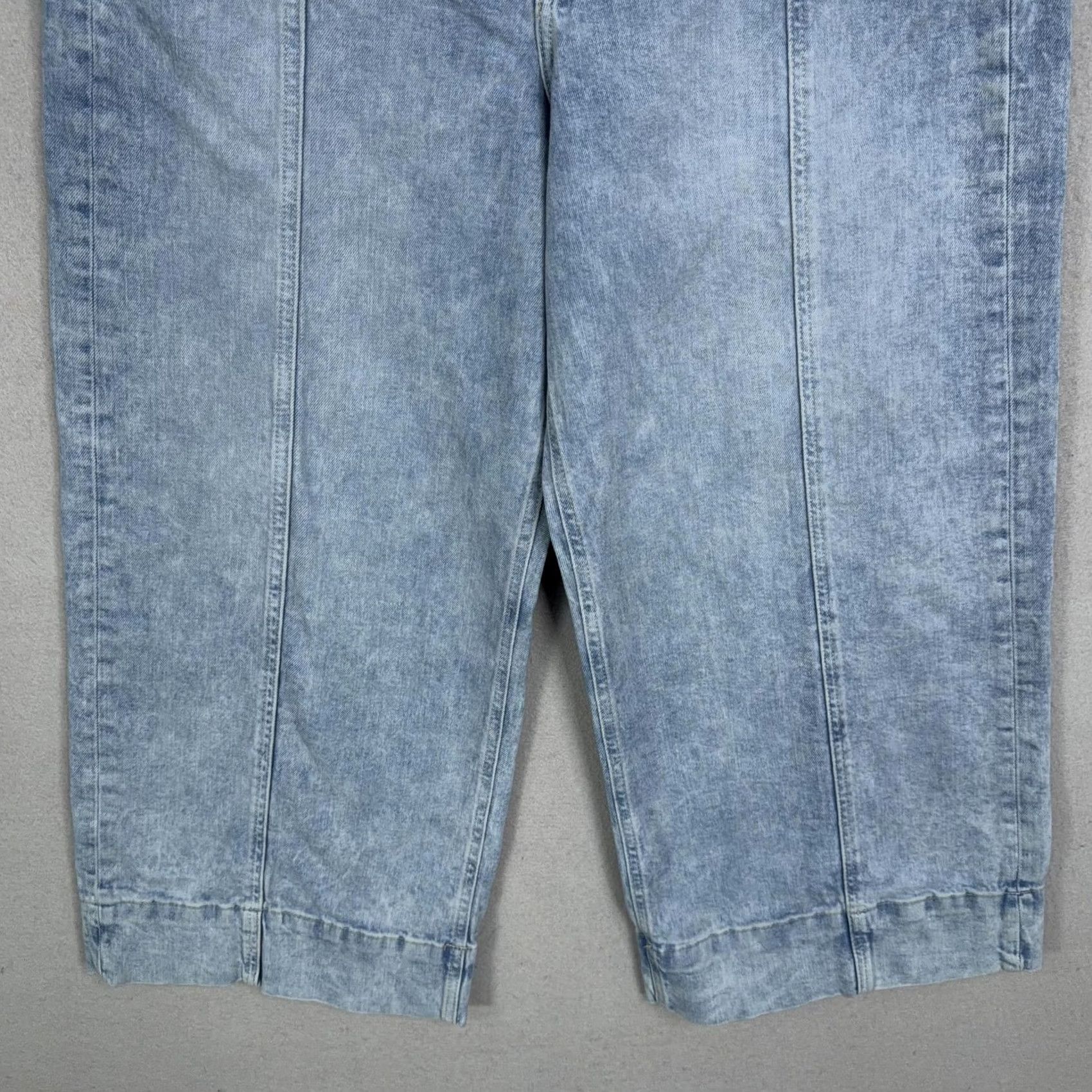 Gap VINTAGE GAP Jeans Womens 16 High Rise Stride Ankle Blue Wide Leg Crop Light Wash Denim Size 38" / US 16 / IT 52 - 3 Thumbnail
